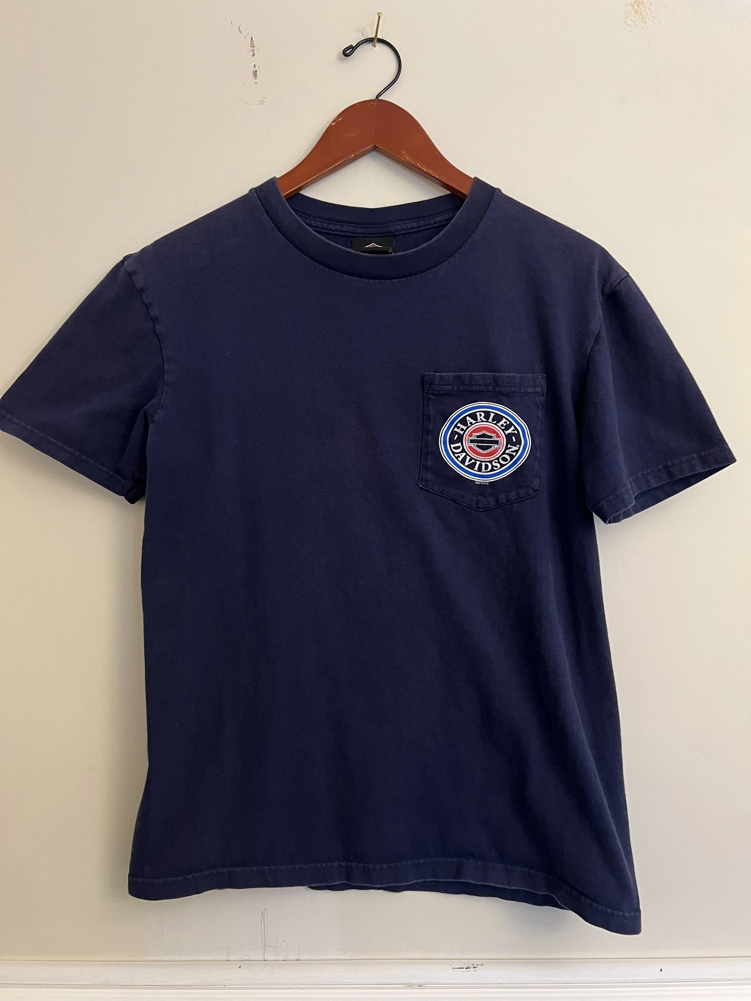 Vintage Harley Davidson Cape Cod T-Shirt Lobster Motorcycle Graphic Bourne MA Biker Pocket Tee