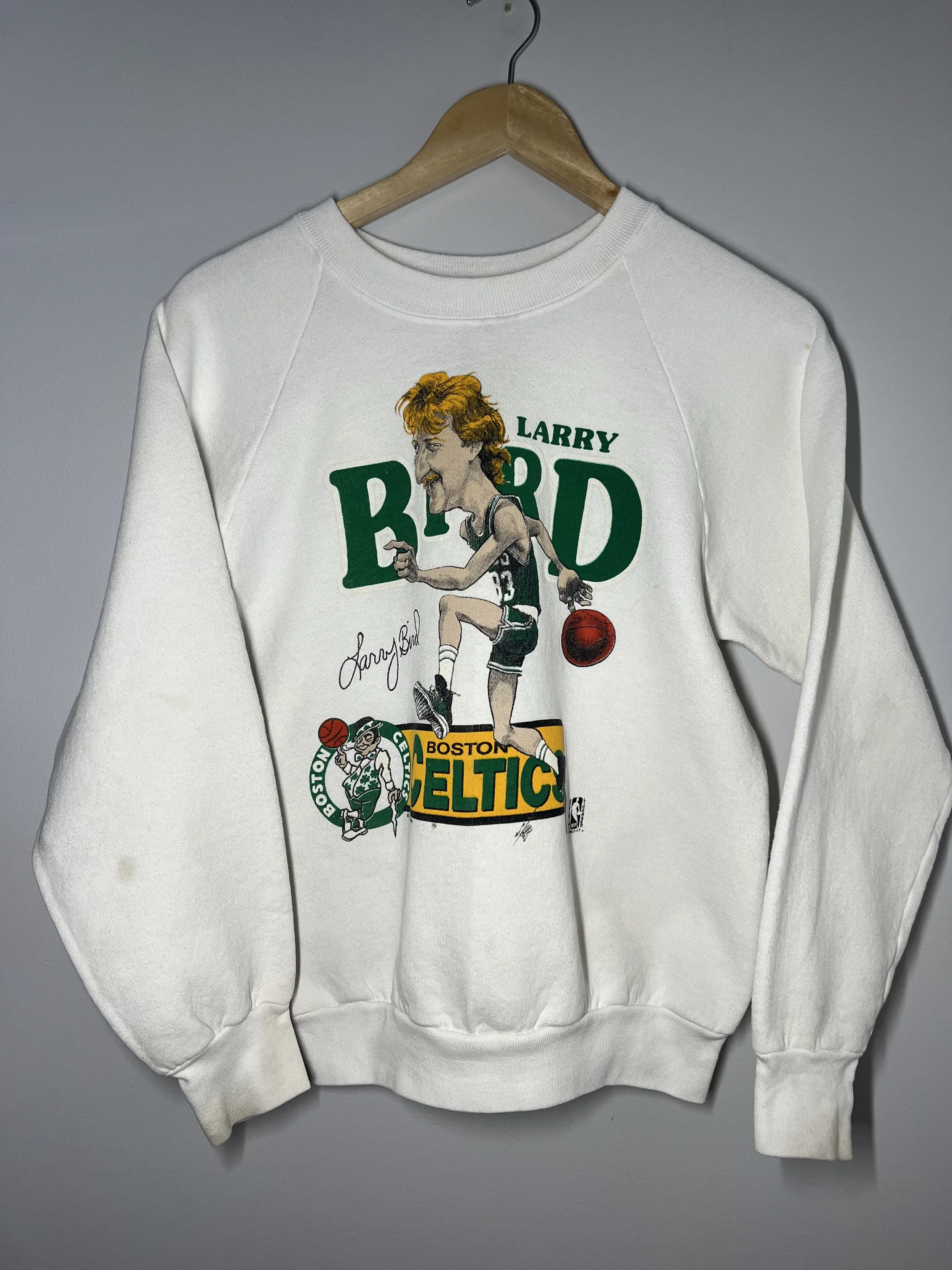 Vintage 90s Larry Bird Salem Sportswear Crewneck Boston Celtics NBA Sweatshirt USA