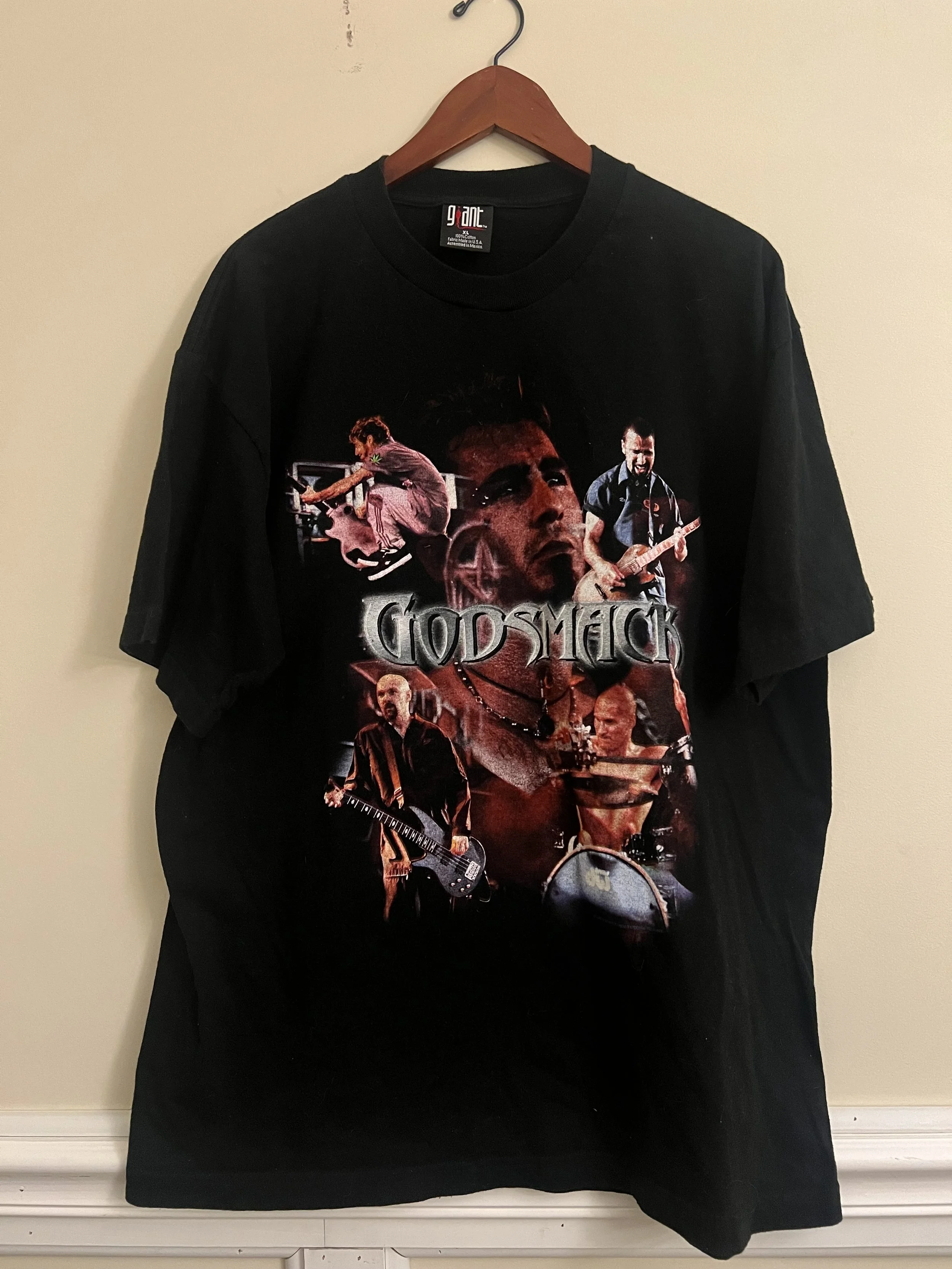 Vintage 2000s Godsmack Smack This Tour T-Shirt Black XL Double Sided Band Tee Giant Tag