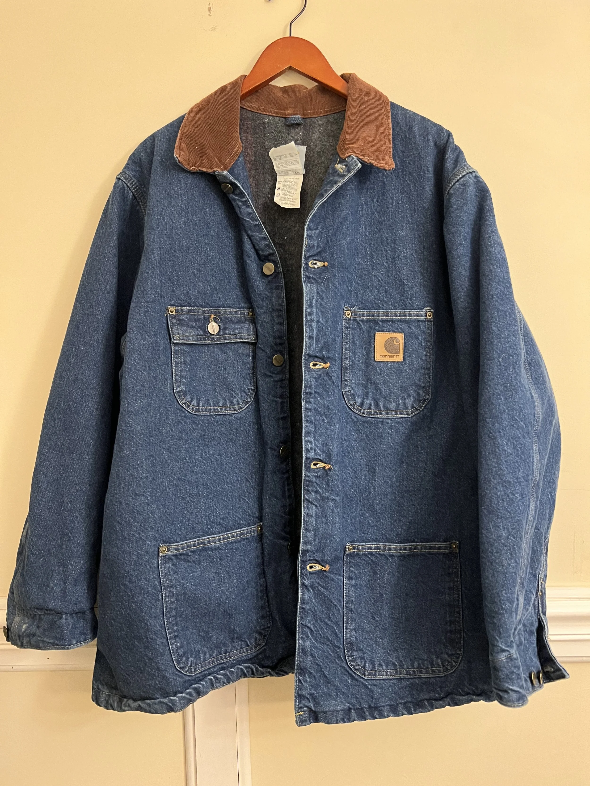 Vintage C59 Denim Chore Carhartt Jacket Flannel Lined