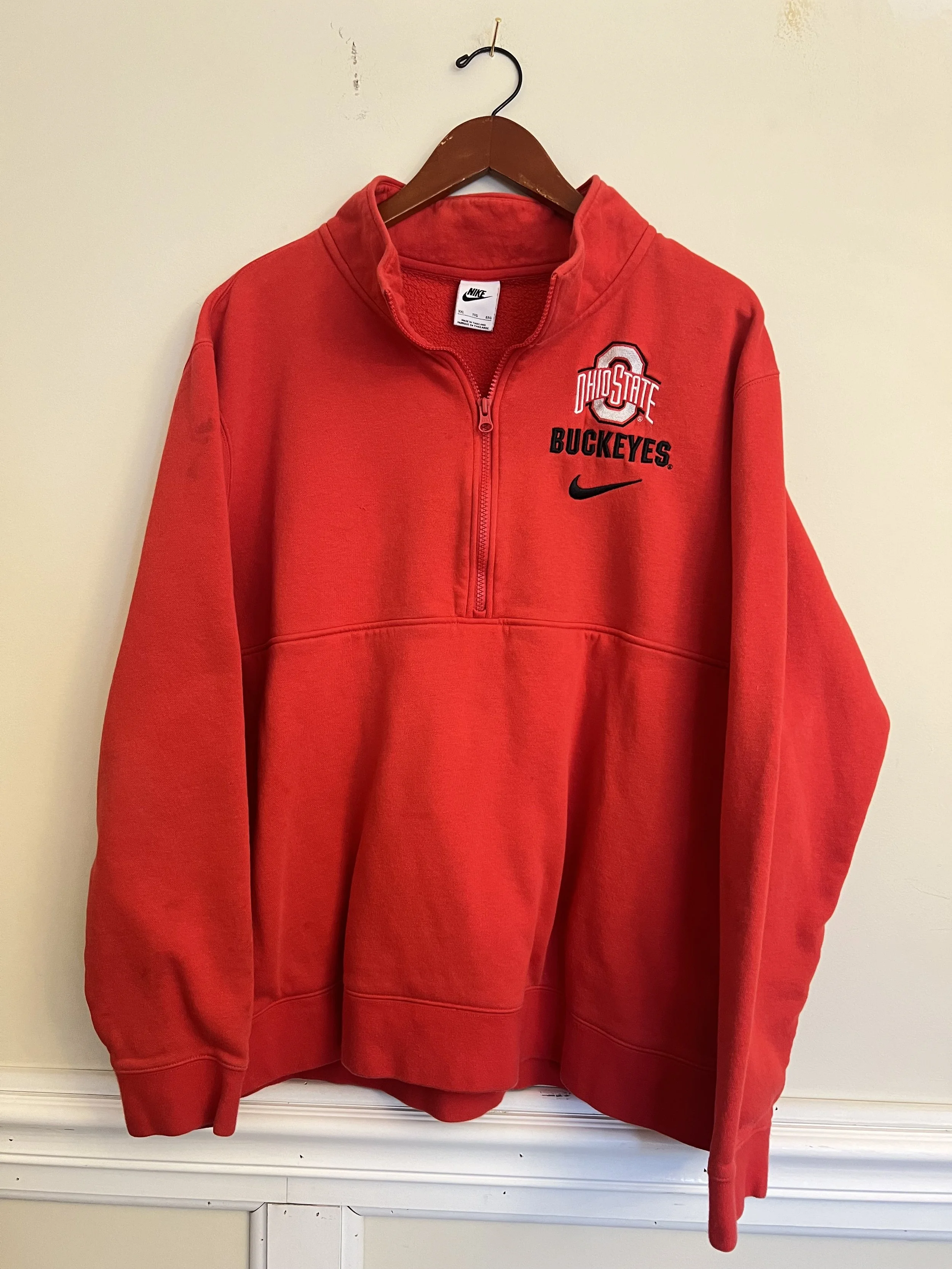 Red Nike Quarter Zip Ohio State Bucks Long Sleeve
