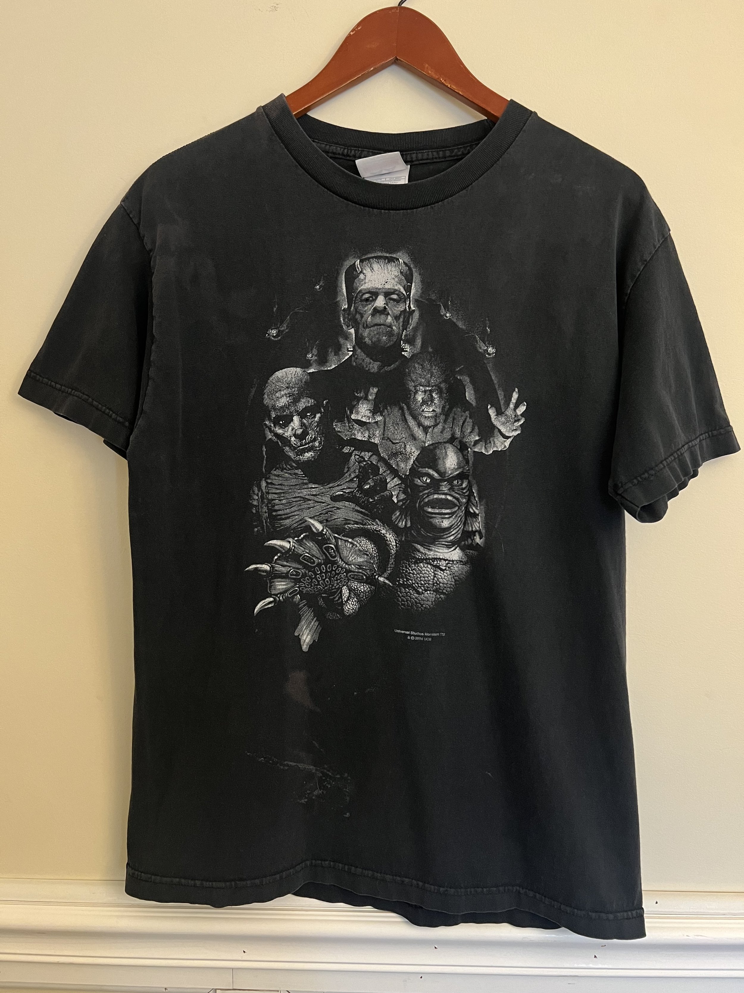 Vintage 2004 Universal Monsters Horror T-Shirt Black Frankenstein Creature Tee