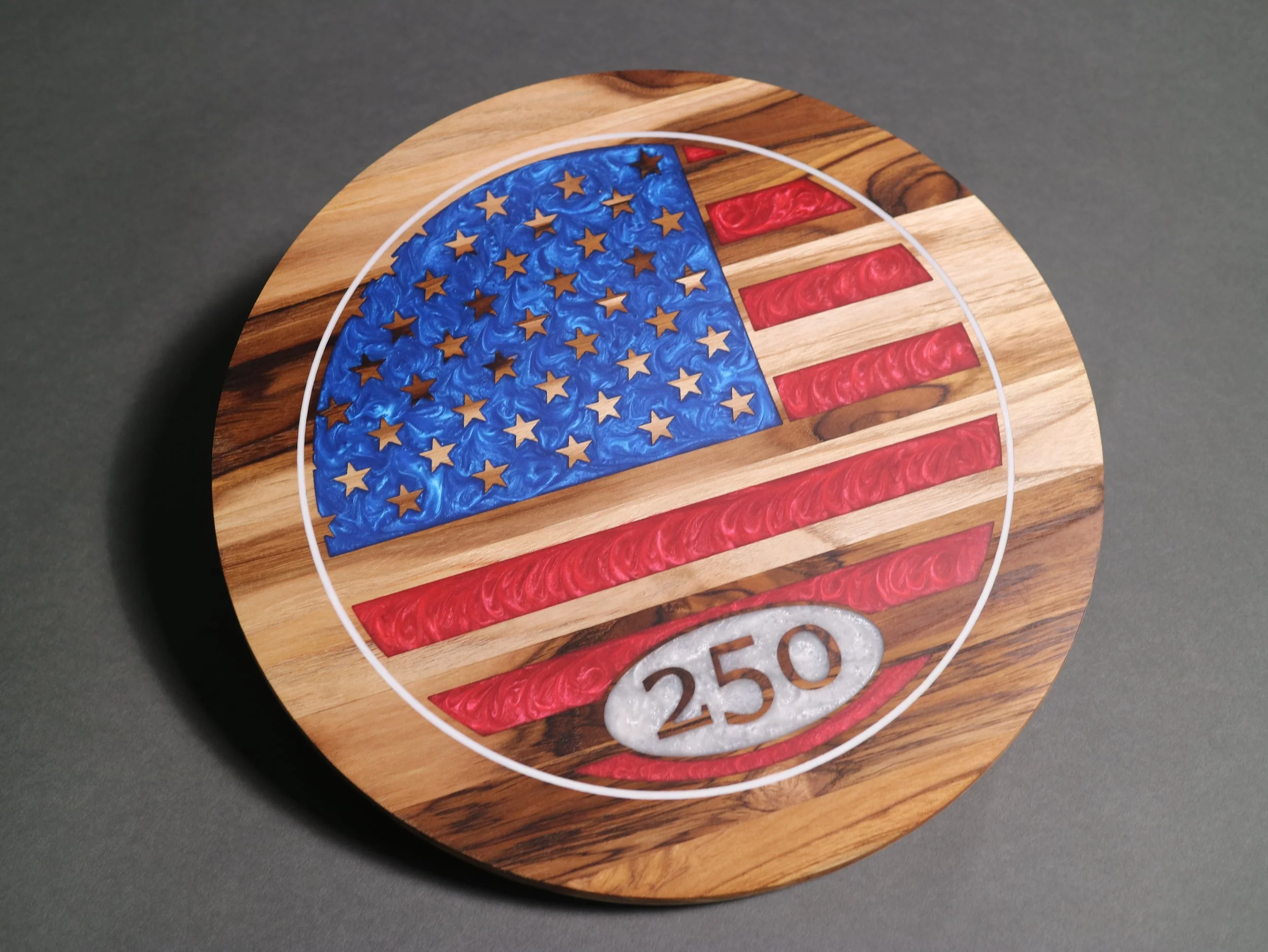 250th Laser-Cut Wood & Epoxy Resin Wall Art