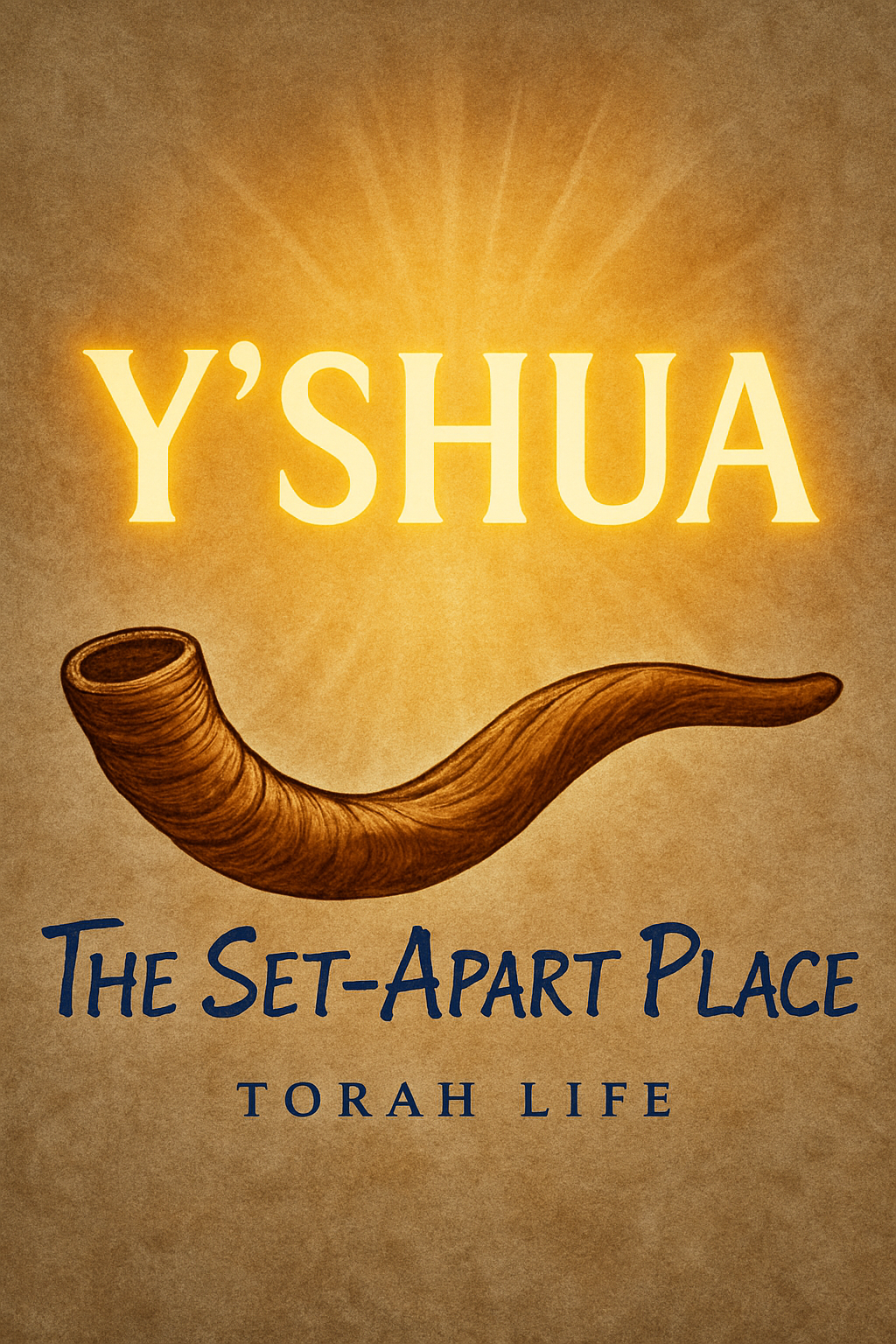 Book cover titled 'Y'Shua: The Set-Apart Place, Torah Life' with an illustration of a shofar at the bottom.