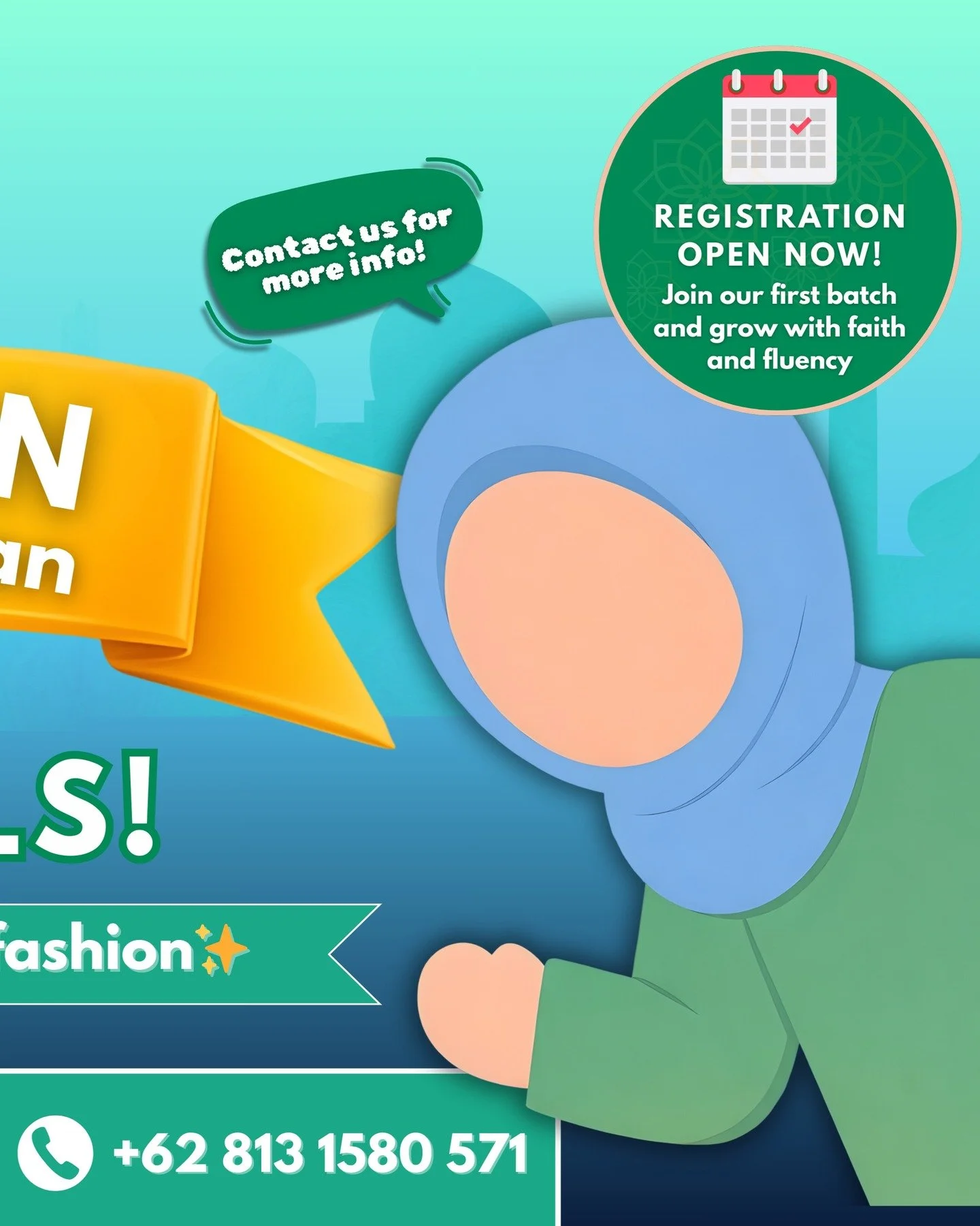 Registration is OPEN NOW 📅
Be part of QLAB English&rsquo;s first batch and grow with us 🤍

✨ Let&rsquo;s start learning English in Qur&rsquo;anic fashion ✨

📍 CitraLake Sawangan
📩 center@qlabenglish.com
🌐 www.qlabenglish.com
📞 +62 813 1580 571