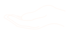 A white outline of a hand with fingers extended, open, and palm facing up.