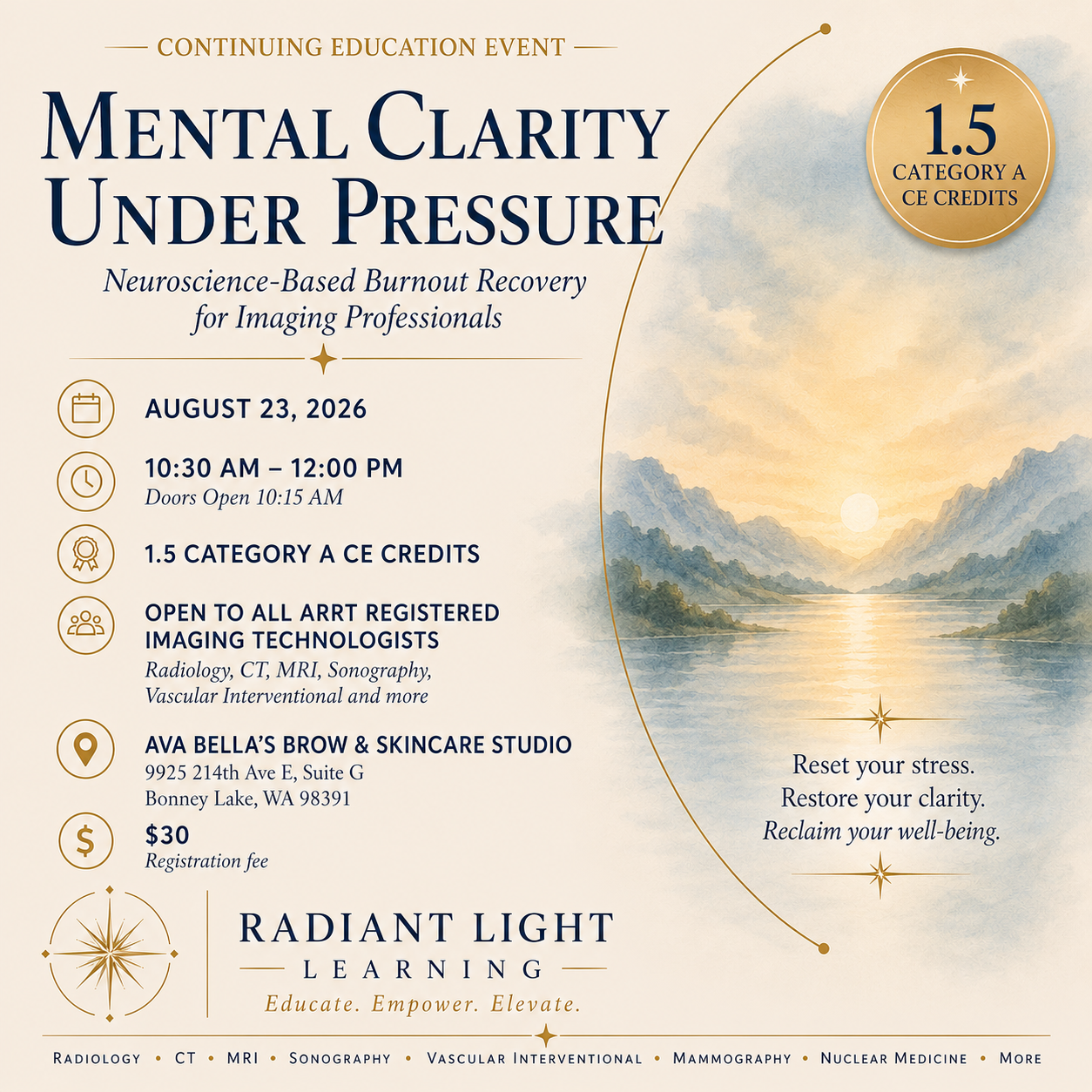 Mental Clarity Under Pressure: Neuroscience-Based Burnout Recovery for Imaging Professionals