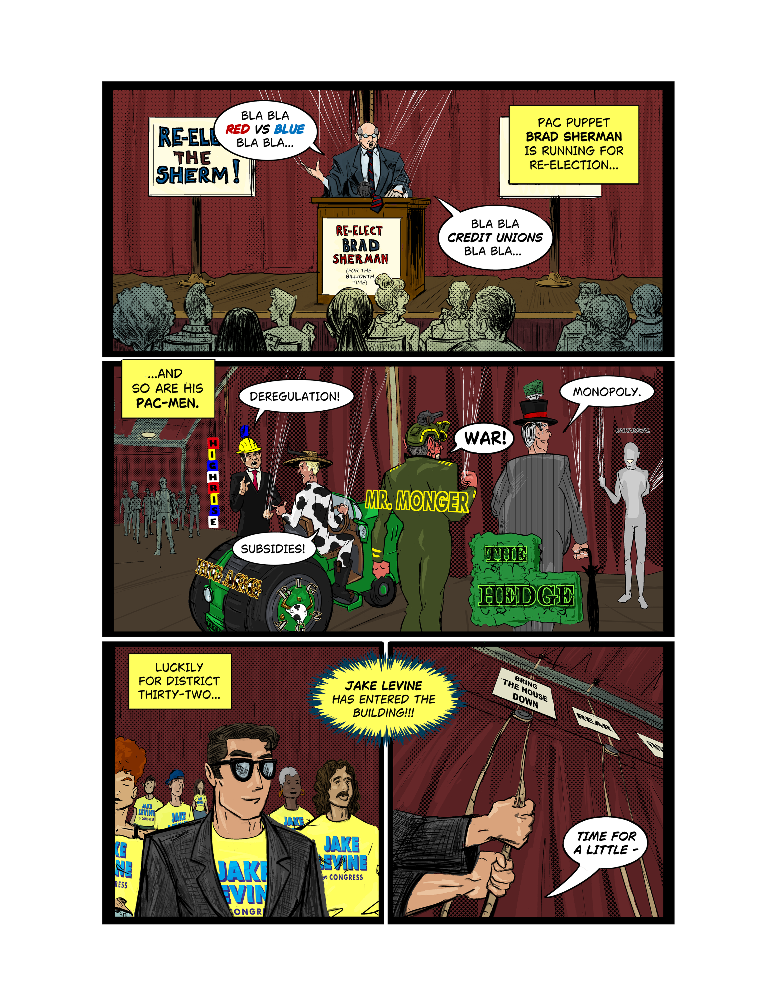 "JAKE LEVINE FOR CONGRESS" (Pg1 Final Color and Letters)
