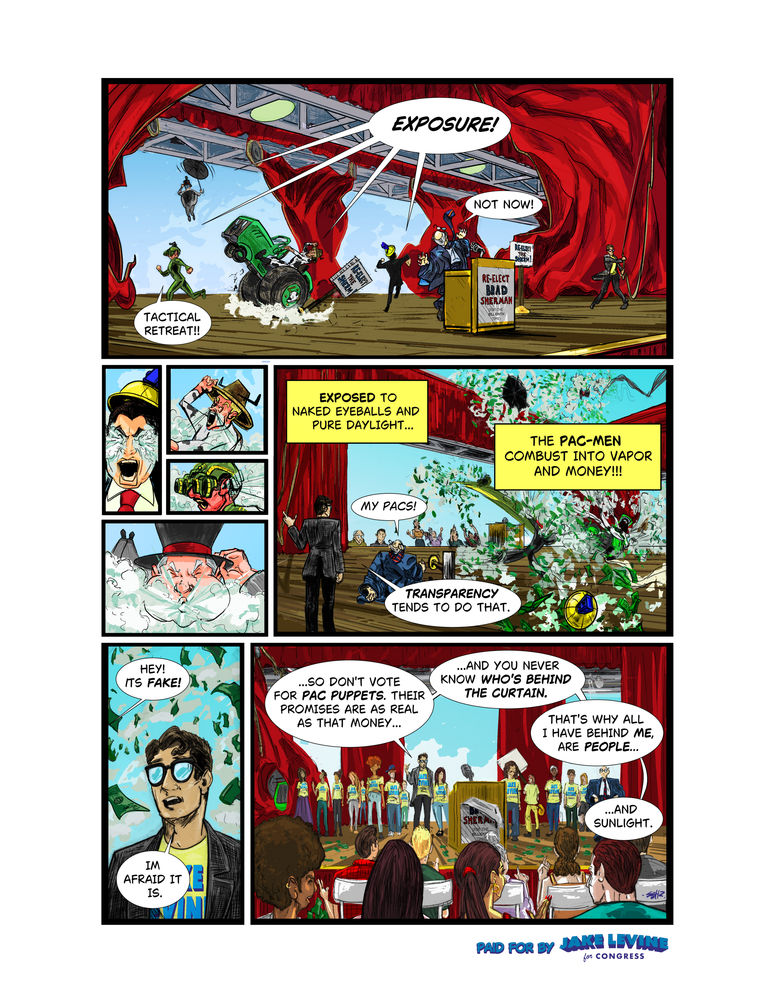 "JAKE LEVINE FOR CONGRESS" (PG2 Color and Letters)