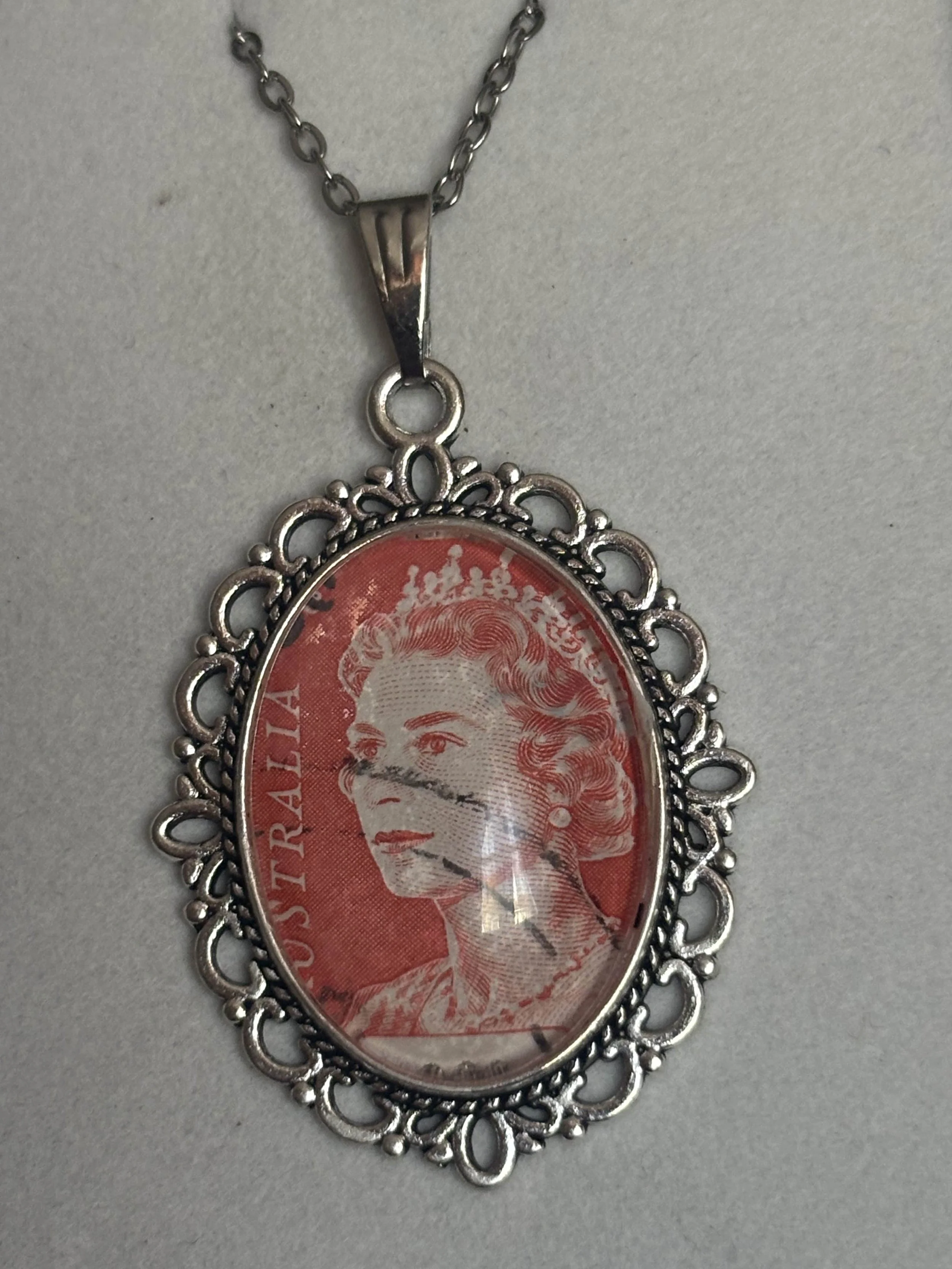 Vintage Stamp Necklace