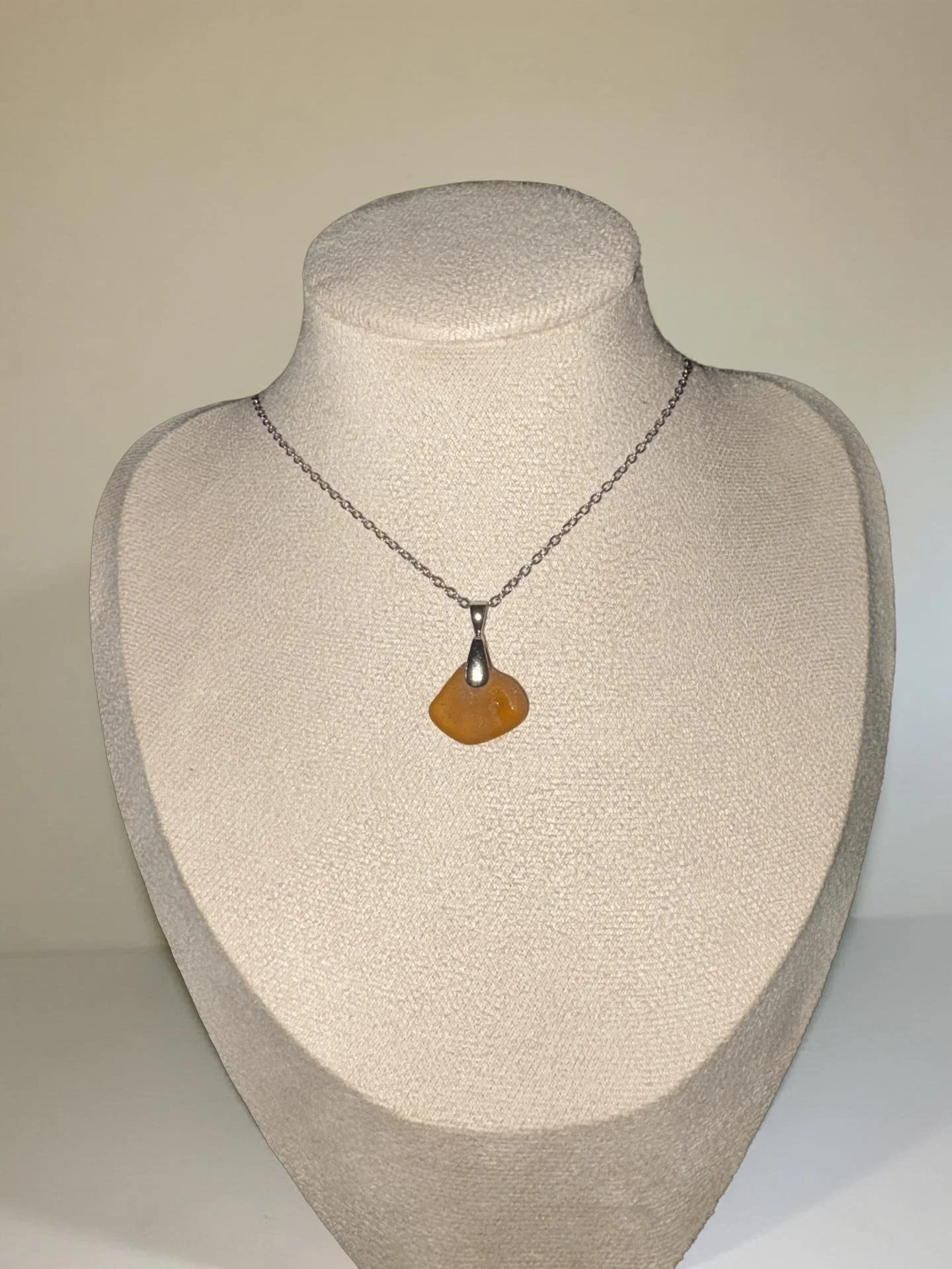 Brown Sea Glass Pendant Necklace (small/medium seaglass)