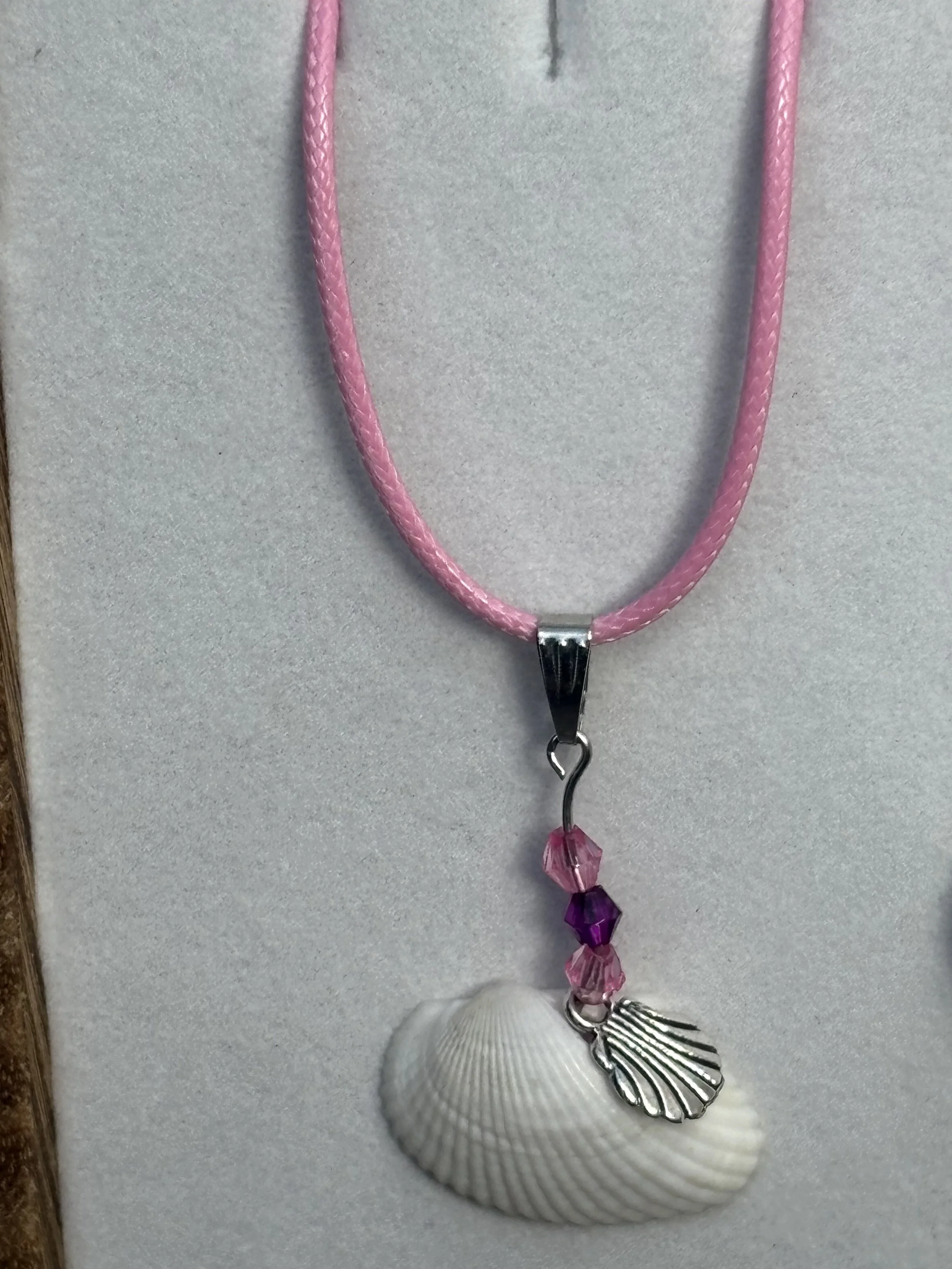 Pink Beaded Shell Necklace