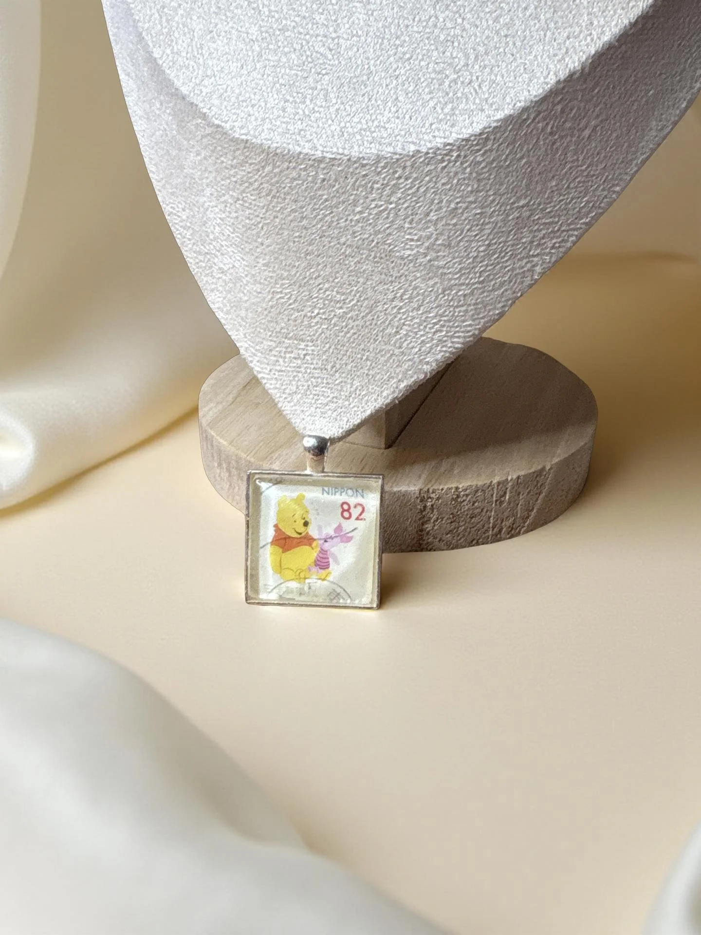 Winnie and Piglet Japanese Postage Stamp Necklace