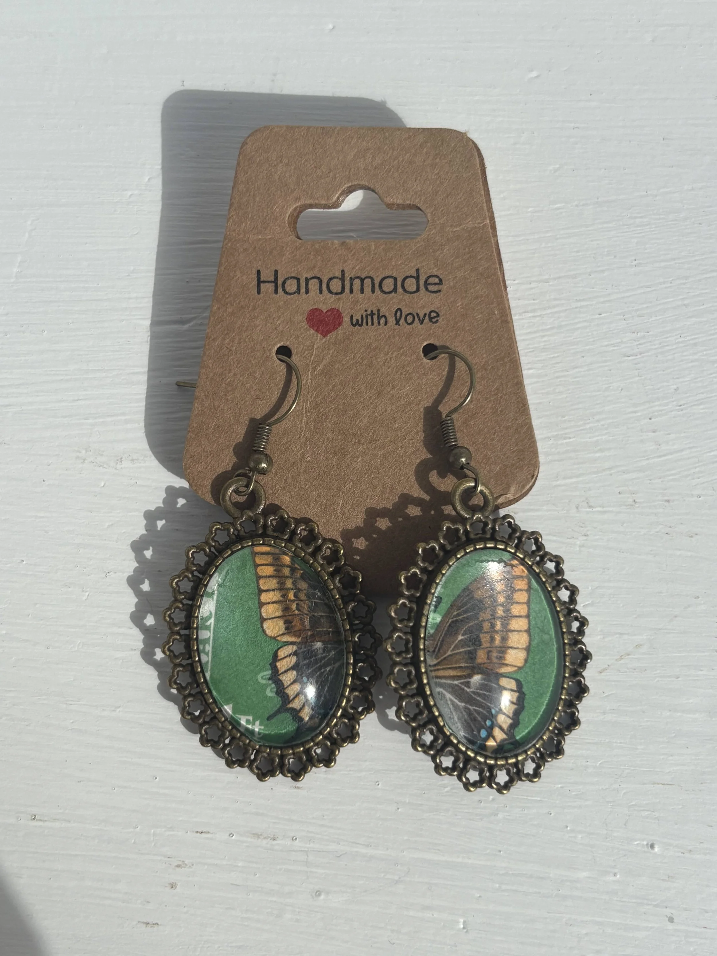 Vintage Stamp Earrings