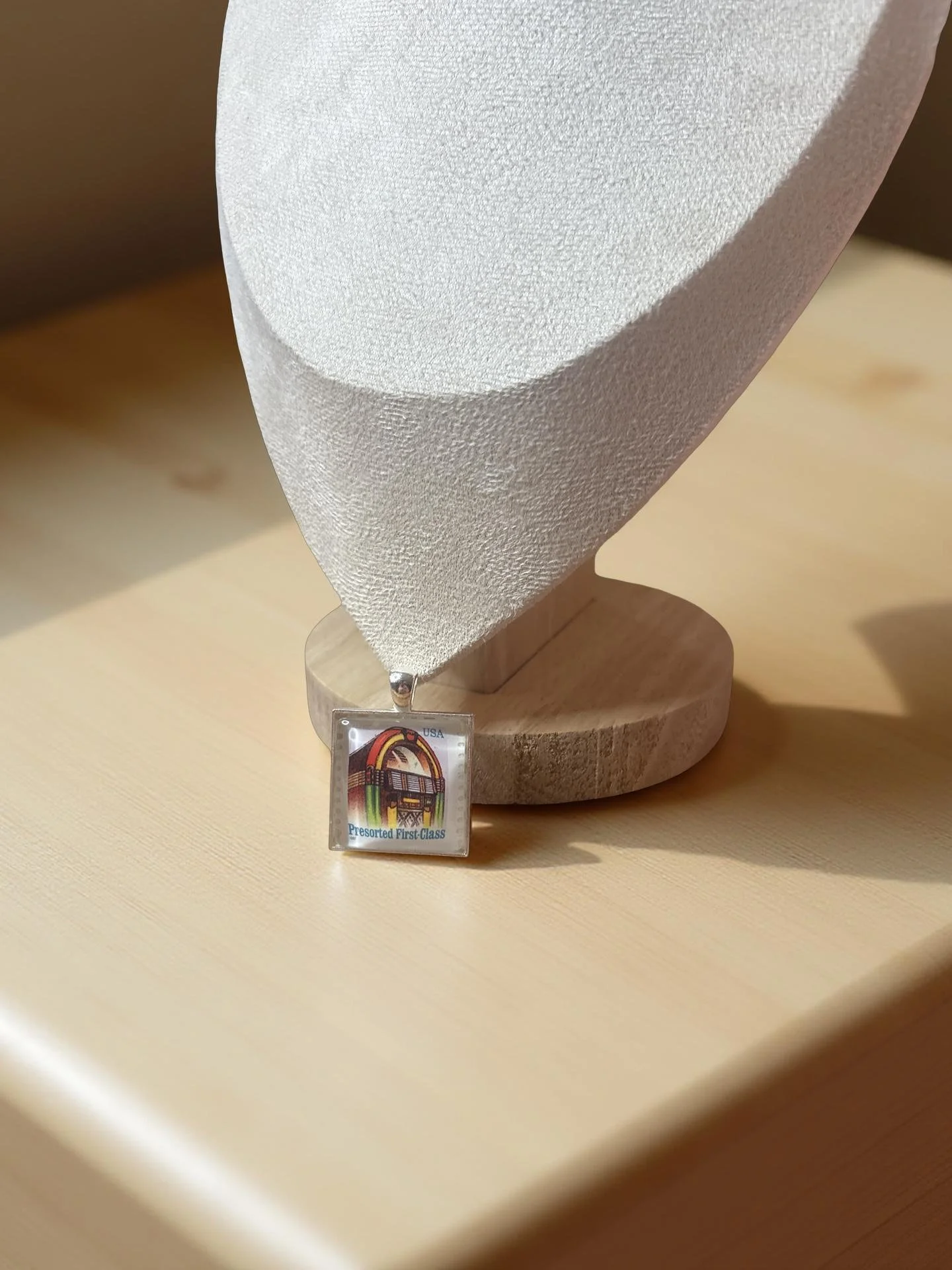 Jukebox Vintage Stamp Necklace