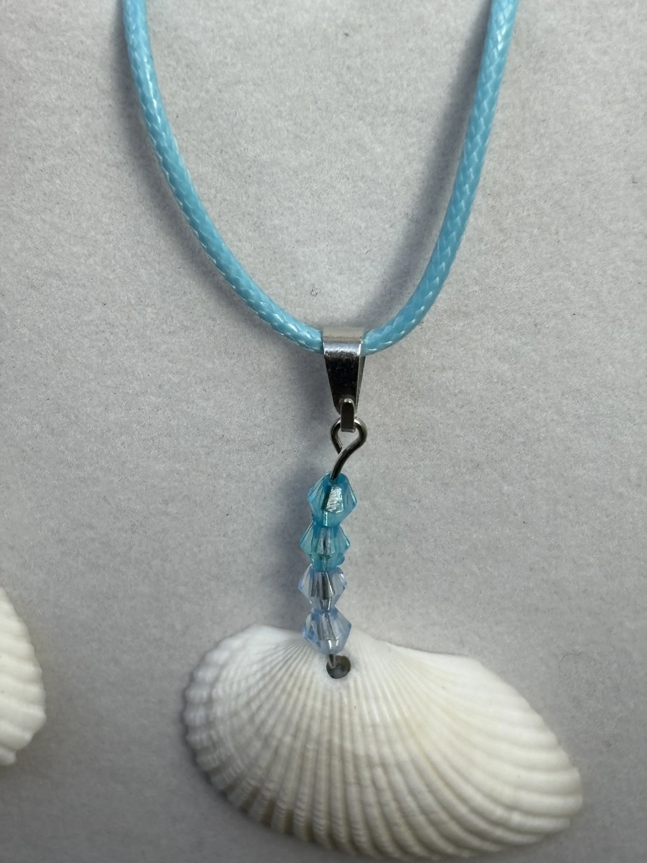 Light Blue Beaded Shell Necklace
