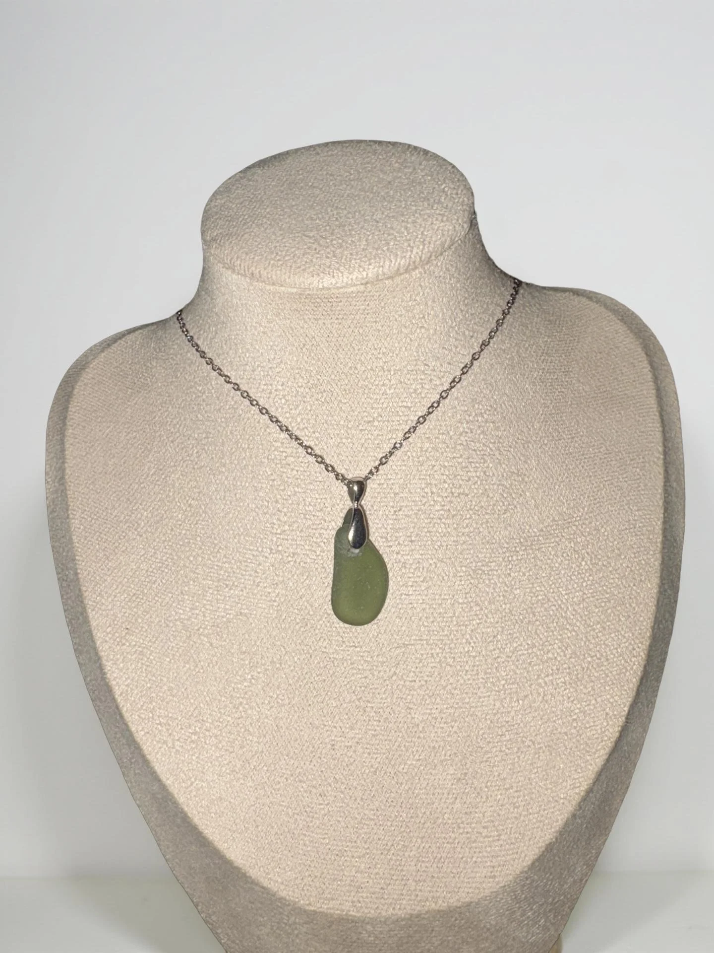 Dark Green Sea Glass Pendant Necklace (small/medium) seaglass