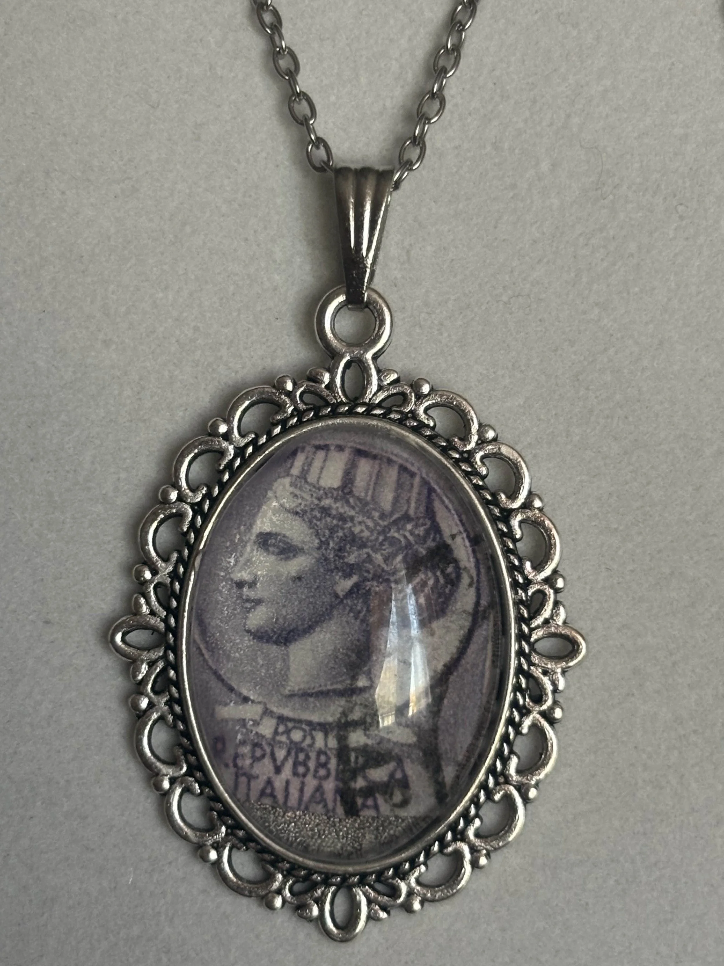 Vintage Stamp Necklace