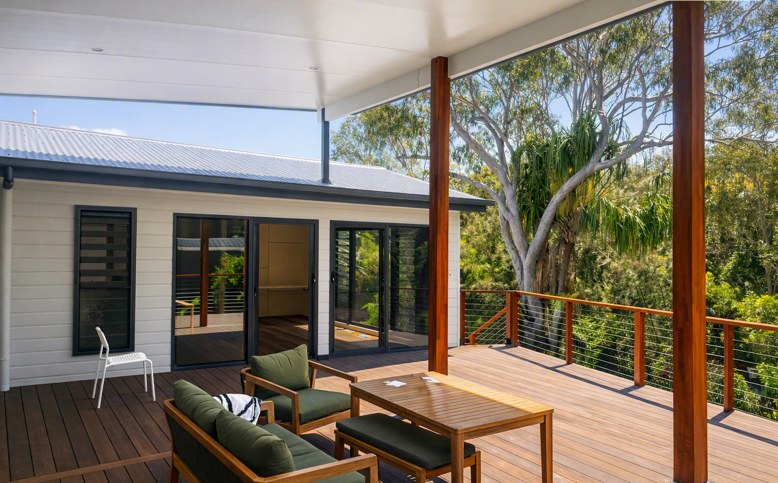 Sliding doors looking onto deck
