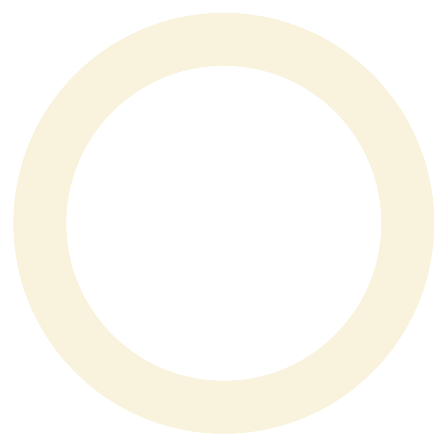 A black circle with a gold ring around it, resembling a ringed object or symbol.