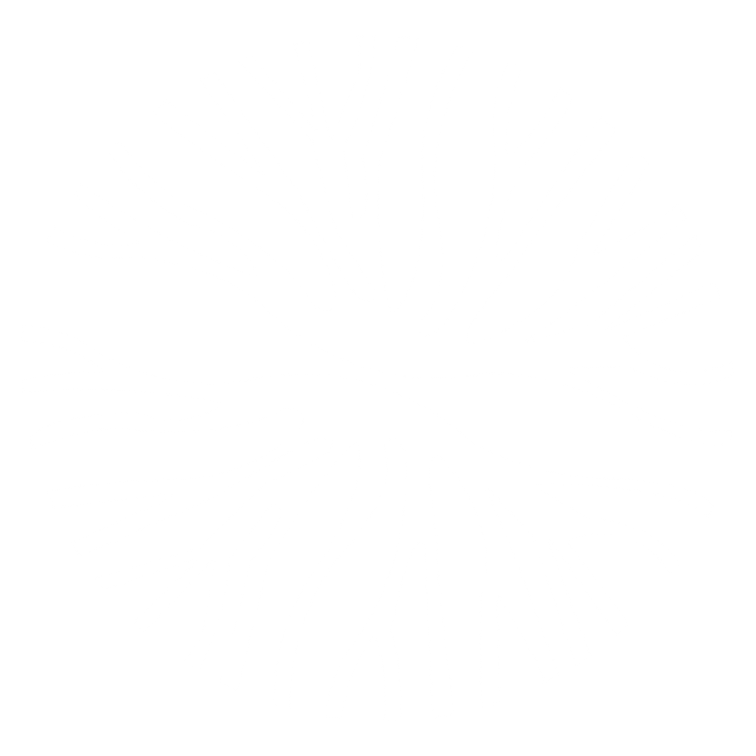 Black and white geometric design resembling tree roots or branches forming a circular pattern.
