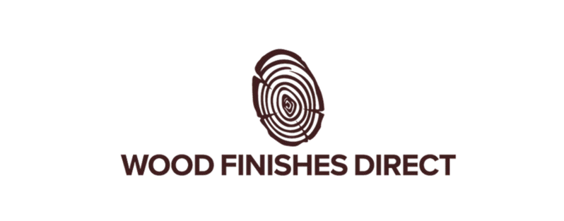 Logo of Wood Finishes Direct featuring a stylised wood grain pattern above the company name in bold letters.