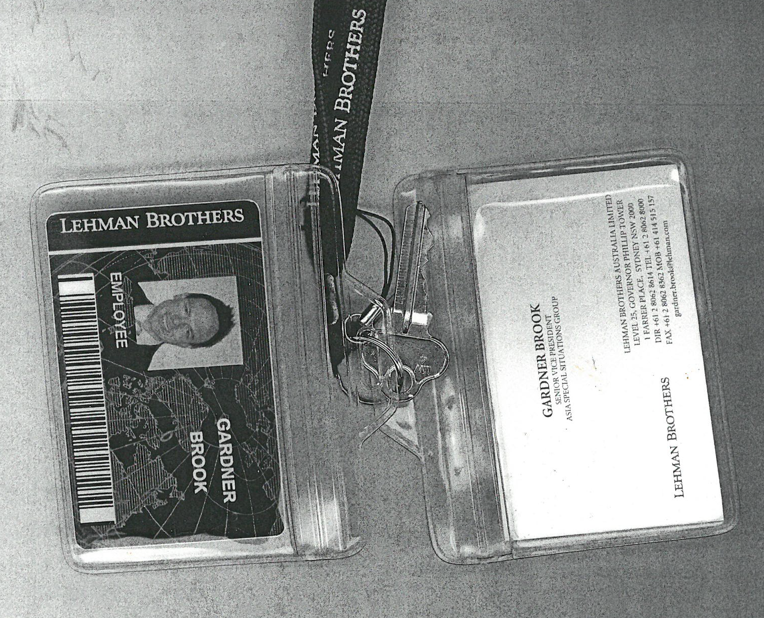Paul Gardner Brook - Senior Vice President Business Card and Employee ID - Lehman Brothers Asia Special Situations Group