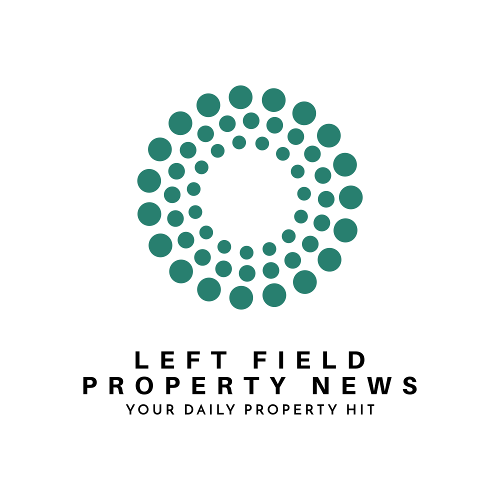Left Field Property News logo with a circular design made of dots with the tagline 'Your Daily Property Hit'.