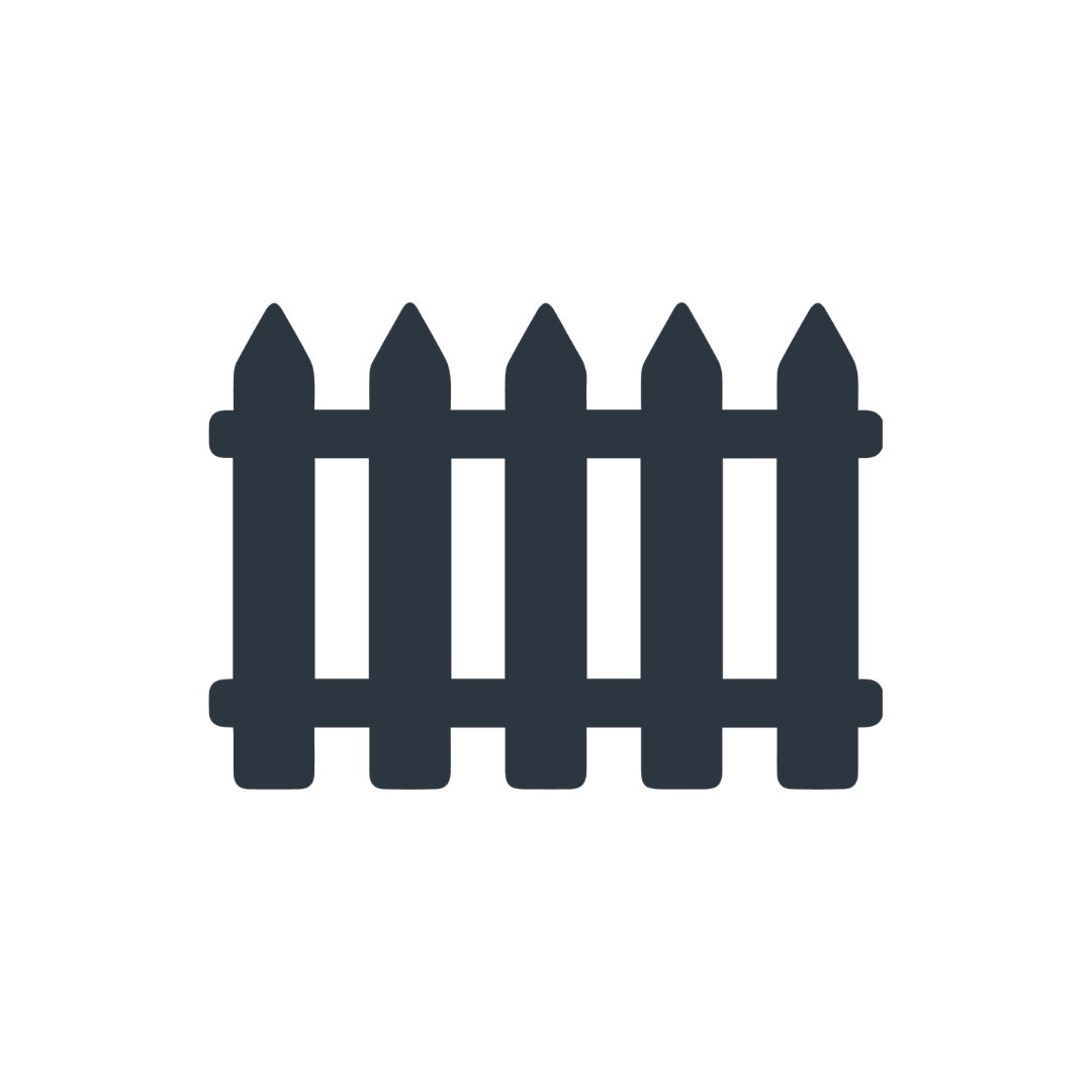 Icon of a wooden picket fence with pointed tops