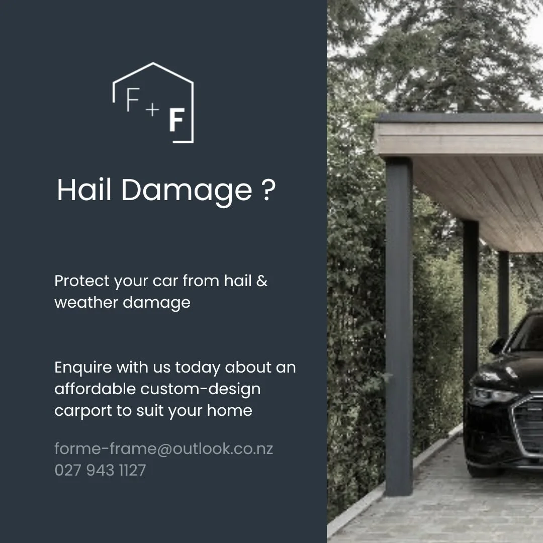Hail damage ? 

We custom design carports to suit your home and protect your cars, boats or campers ! 

Get in touch with us today 🔨

#haildamage #constructionnz