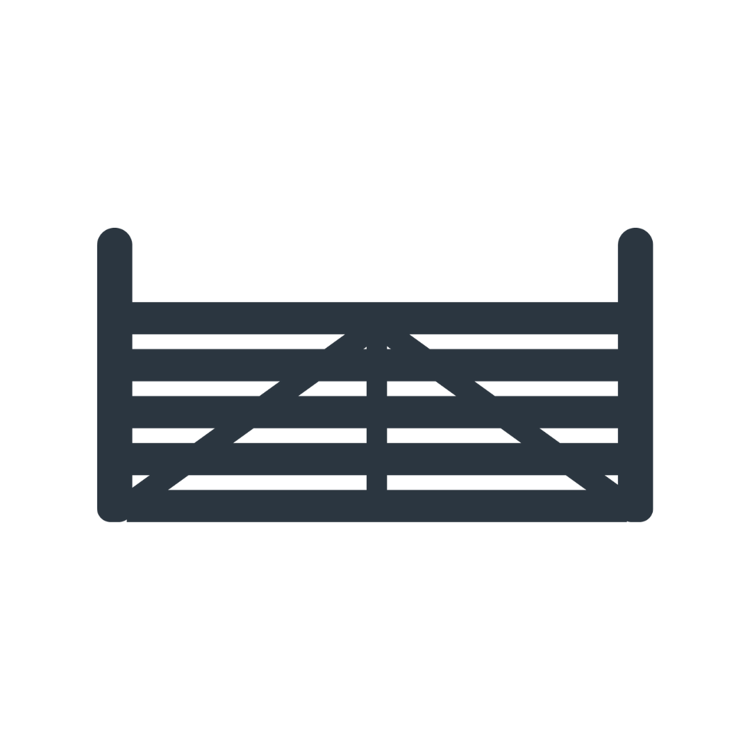 Icon of a wooden barn door with horizontal slats and vertical posts.