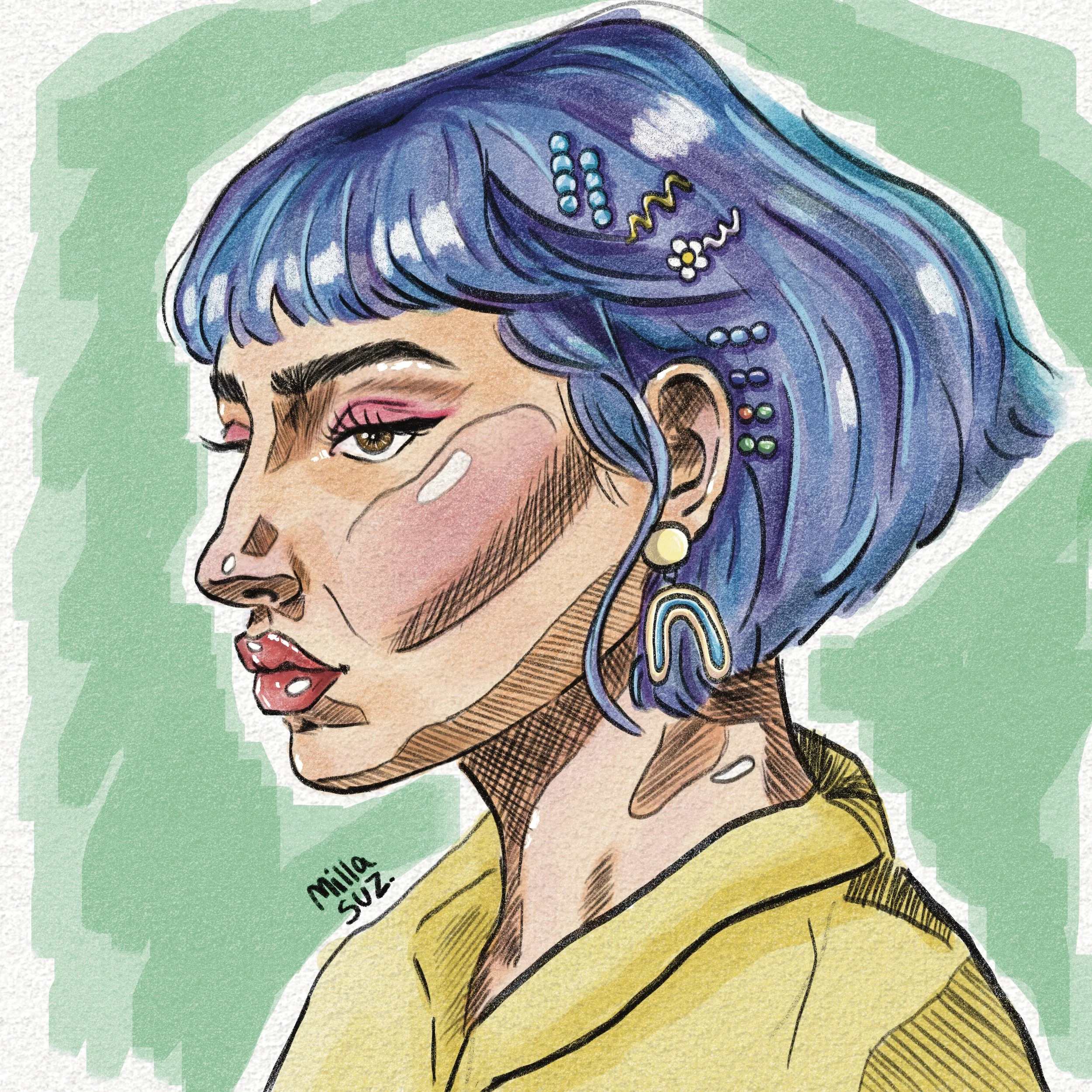 blue hair