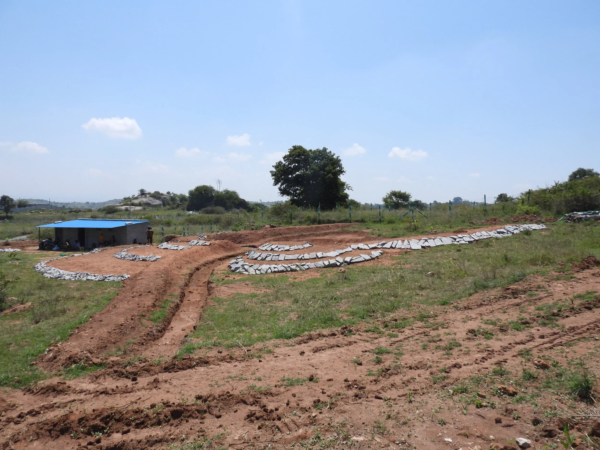 Overflow from pond 2B to pond 3; stepped veggie beds (implemented by Himanshu)