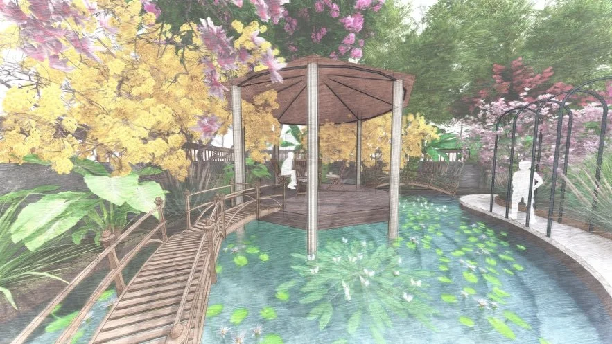 5 - Render (Gazebo and pond)