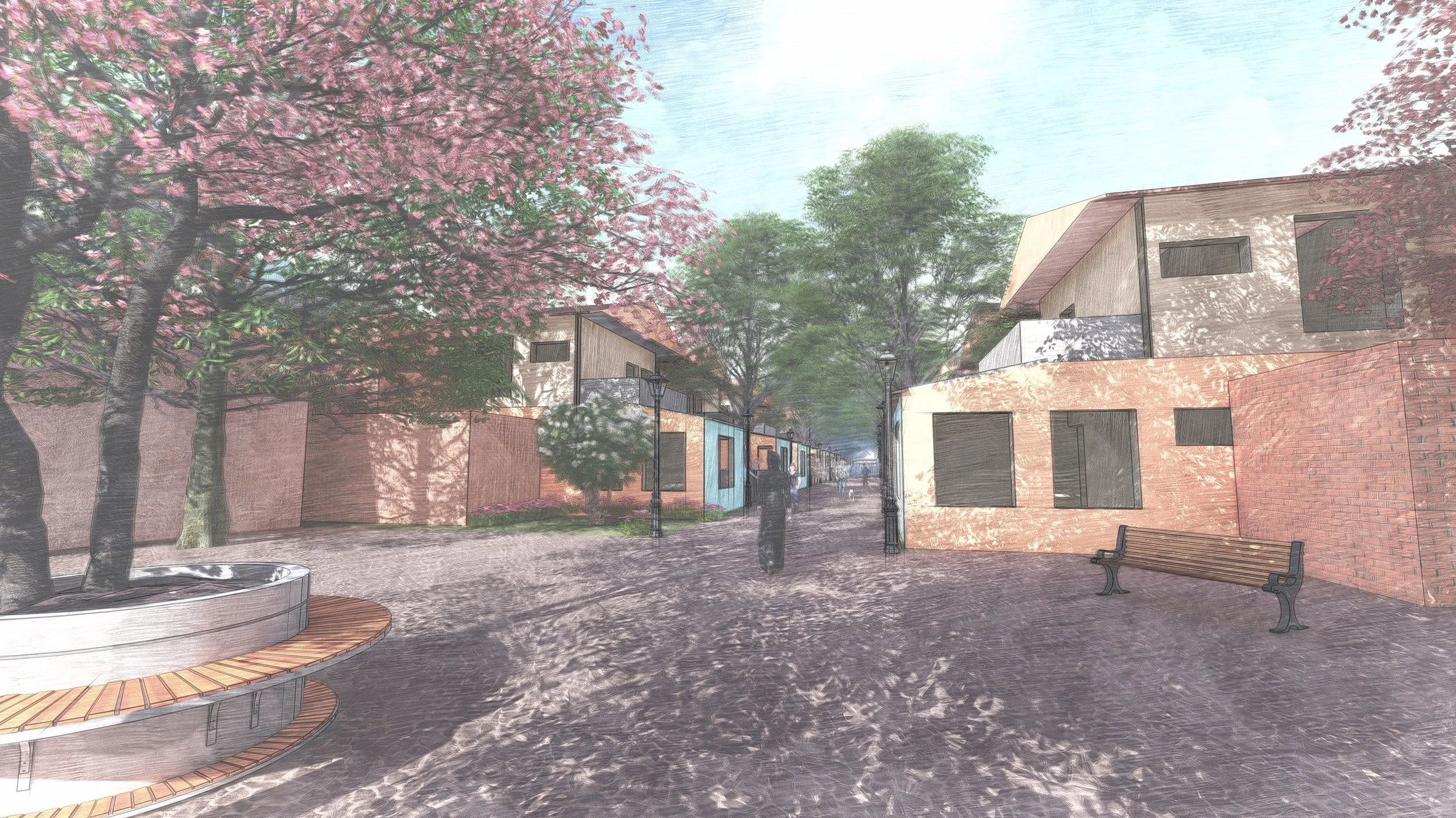 Spaces for gathering in the residential area