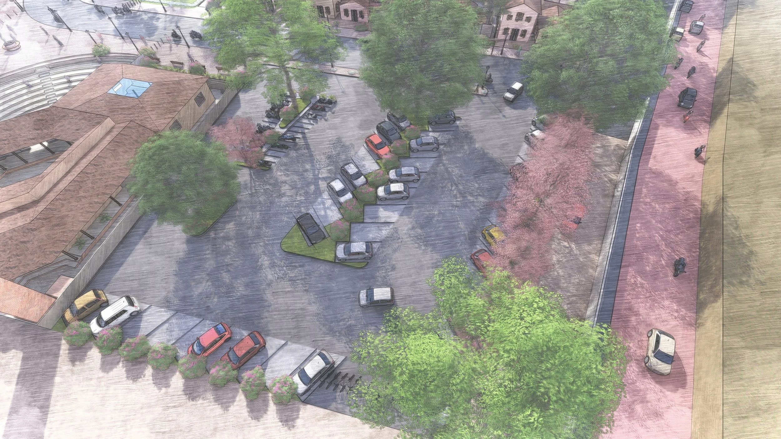 Parking to the east of the exhibition centre