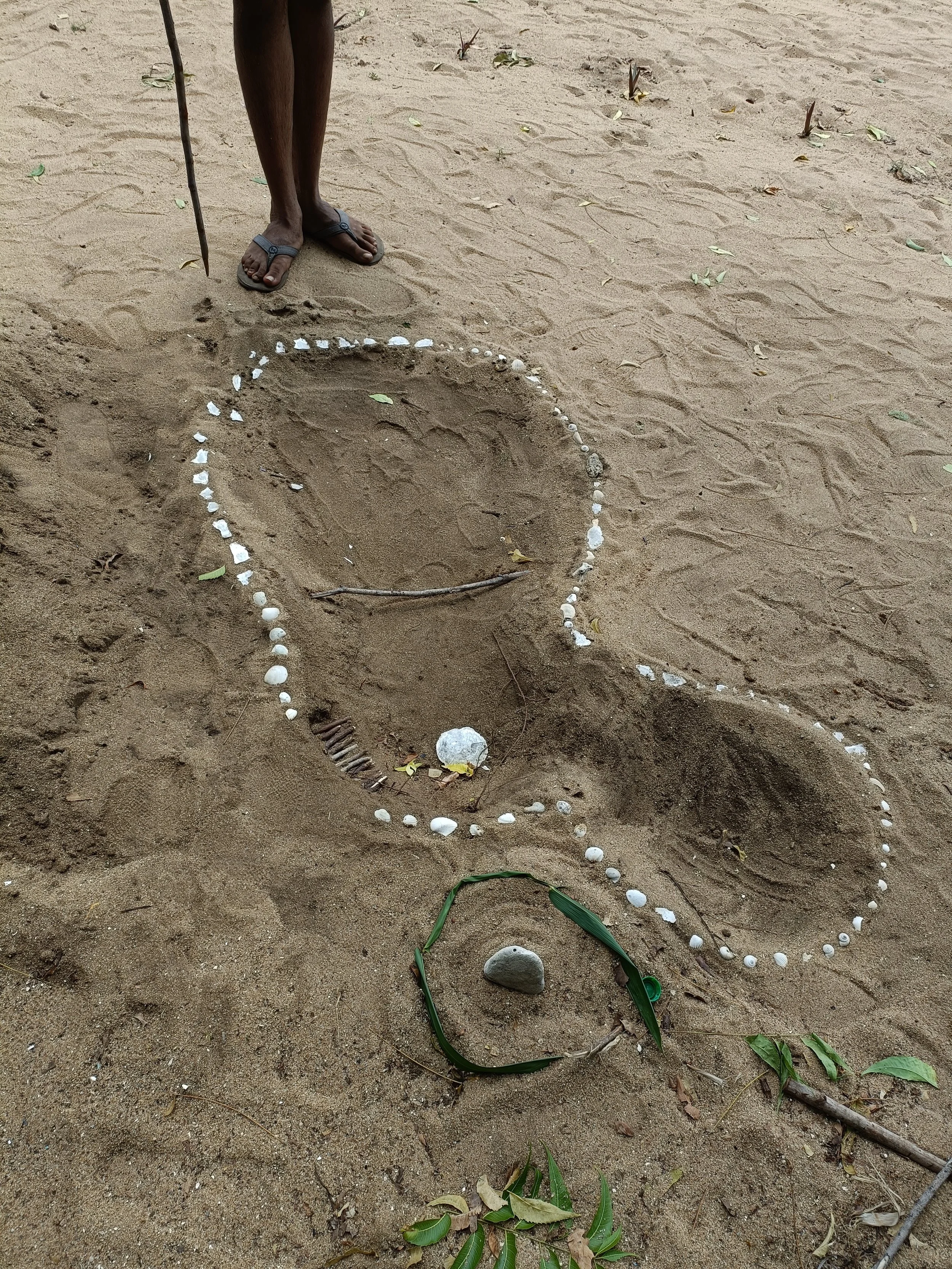 Scale model of infiltration basin in sand to explain design to workforce