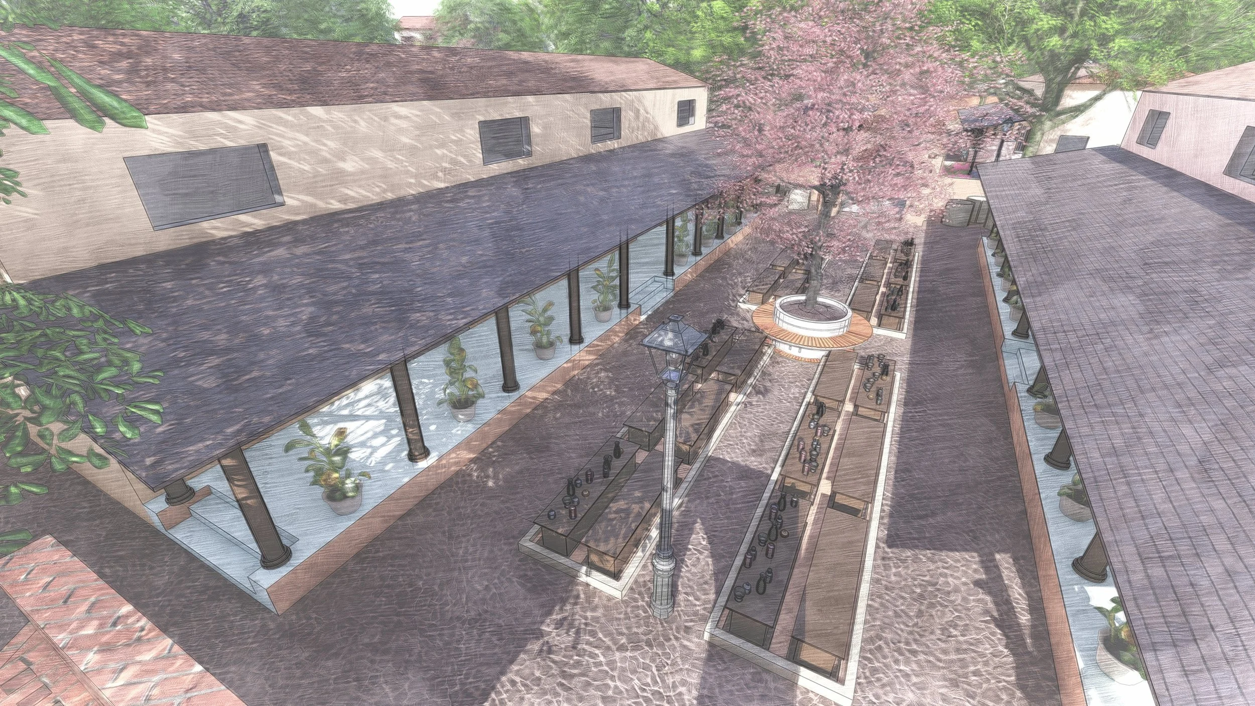 Workshop / studio: shared courtyard