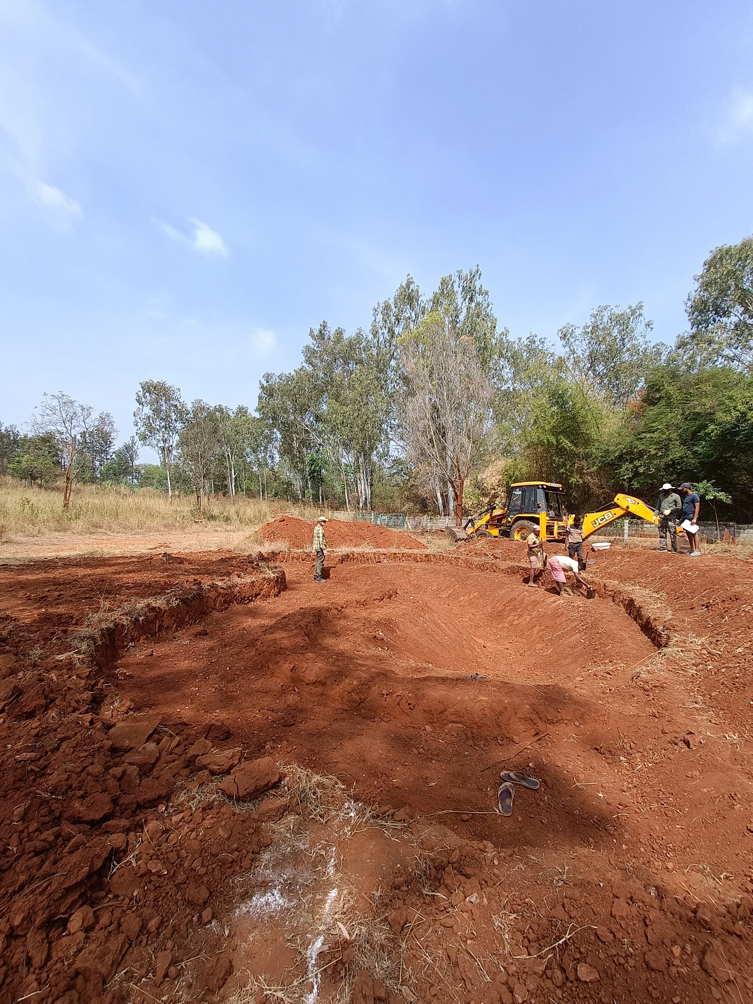 Freshly dug pond