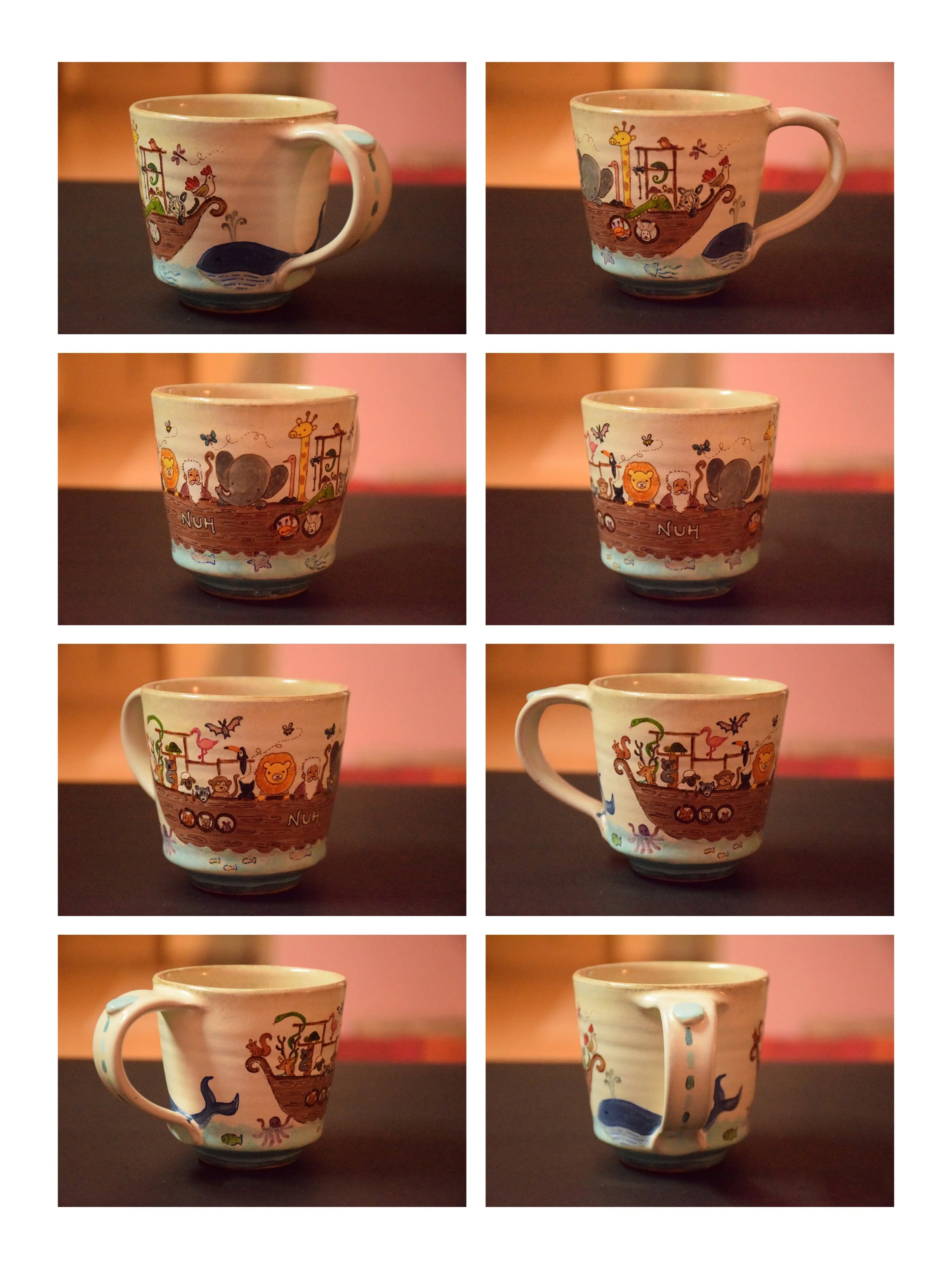 Hand painted mug themed around Nuh’s Ark  (commission)