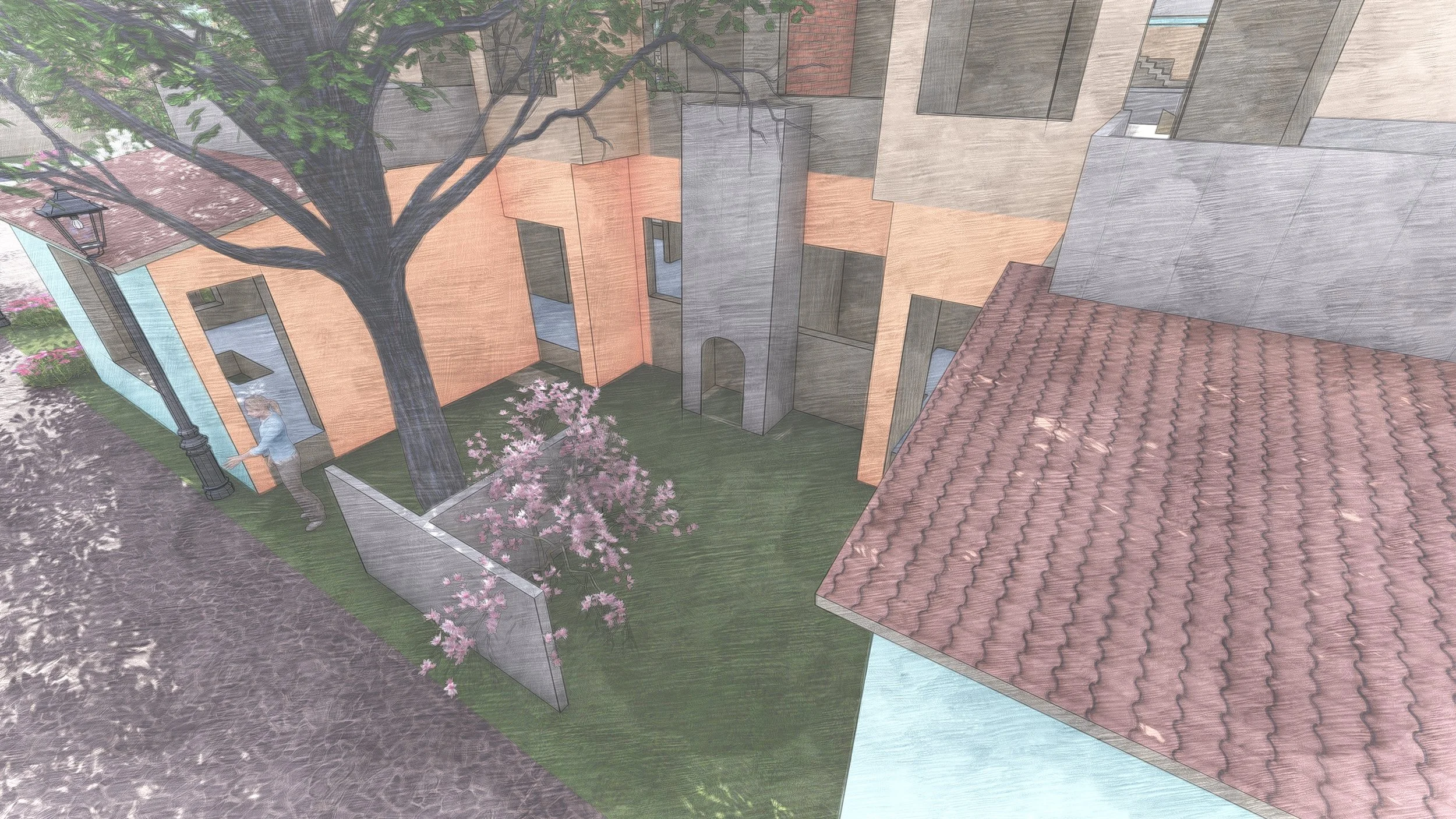 Backyard - with shared kiln and workshop / studio spaces