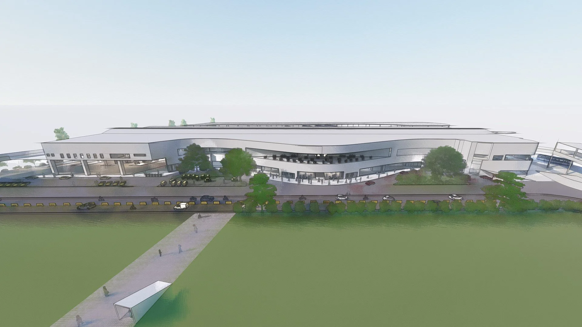 View of terminus building from the front (west)