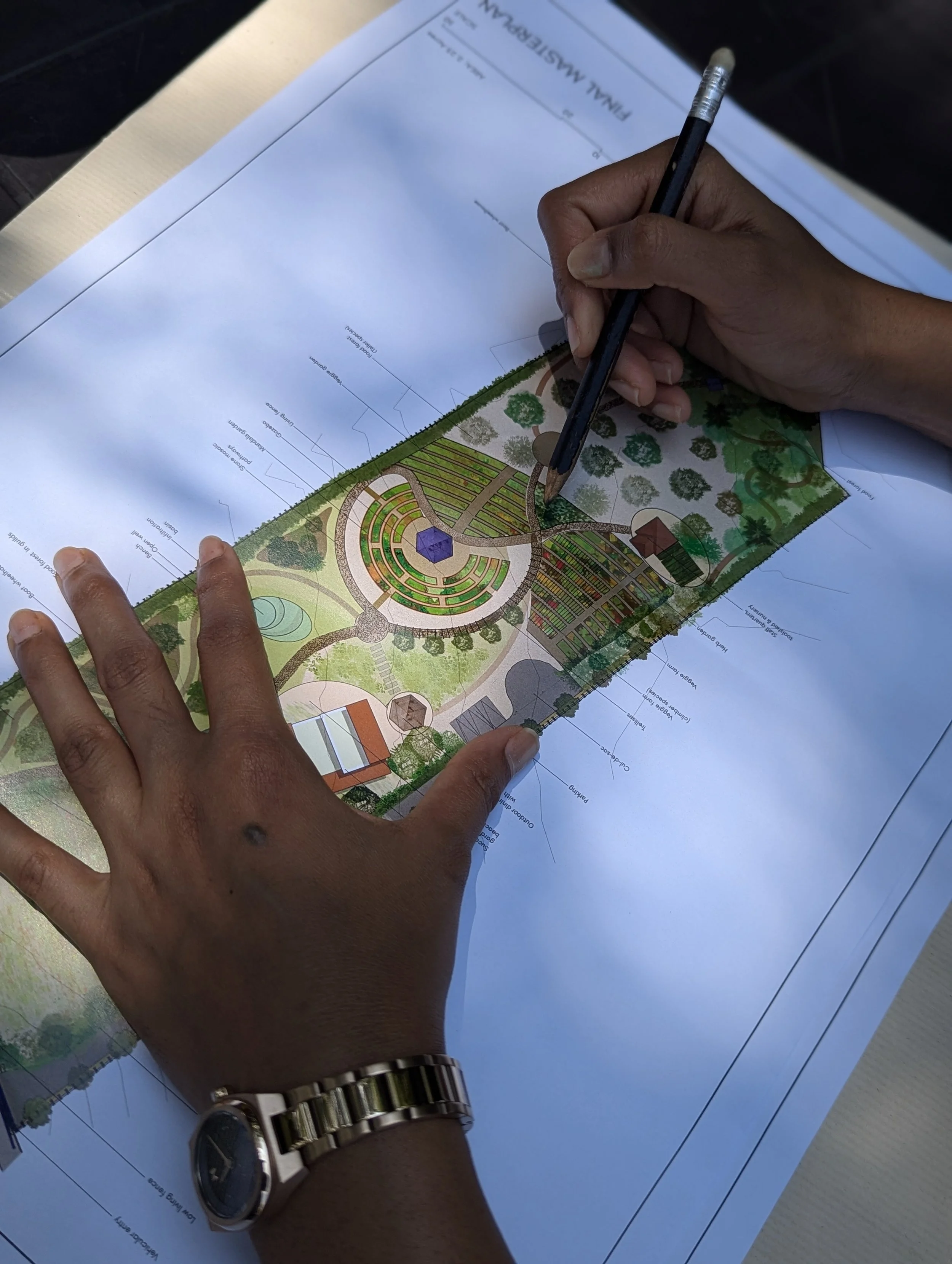 Planning implementation sequence on ground [photo by Pankaj Singh]
