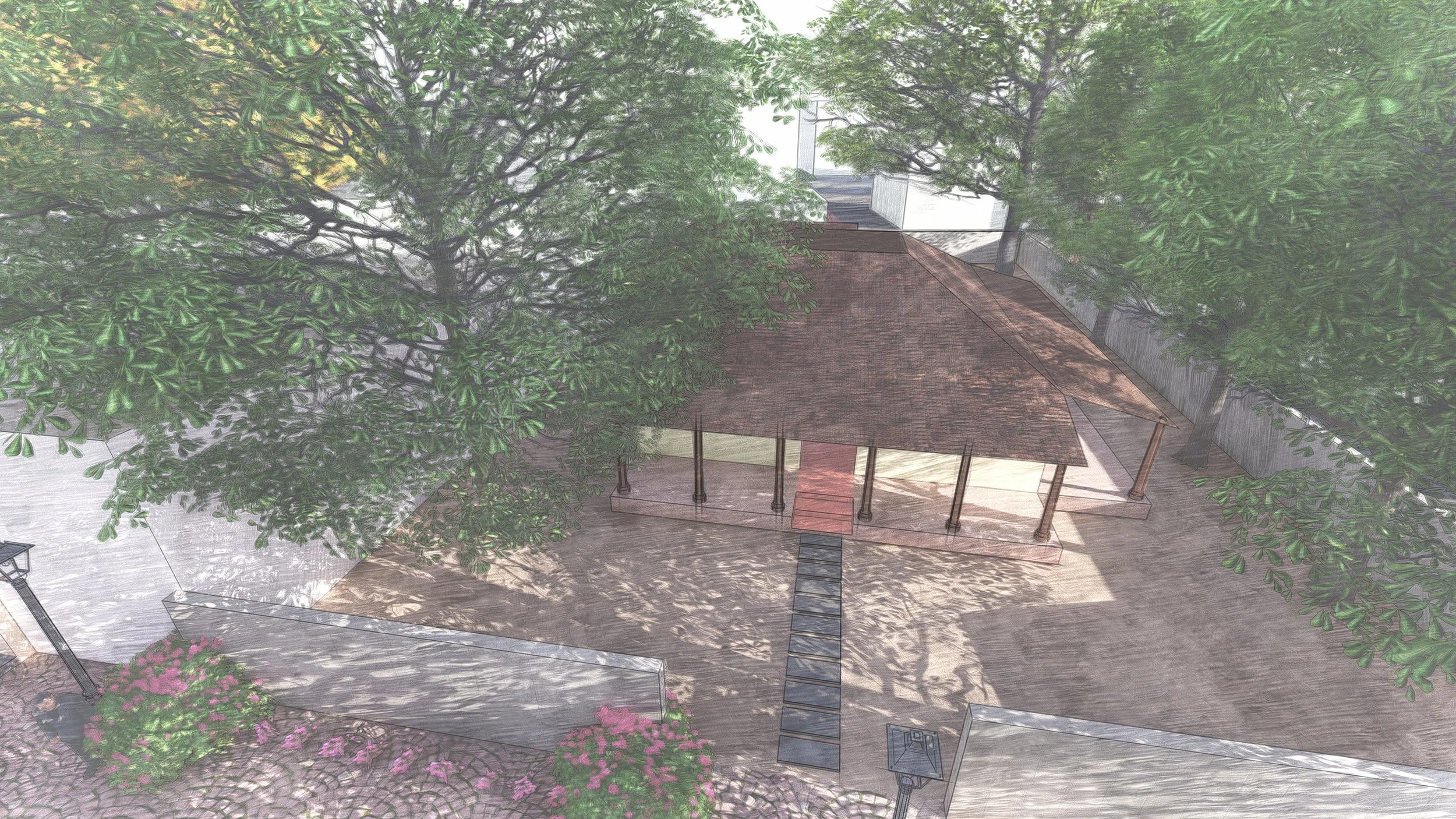 Food court, at the south end of Pottery Street