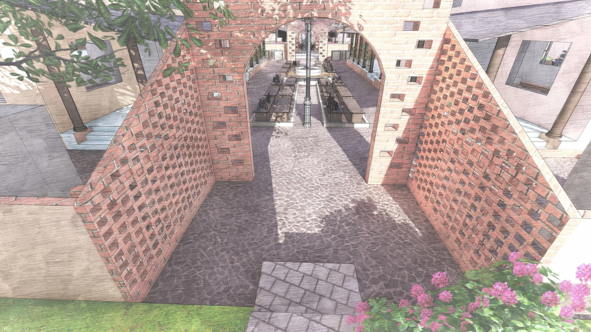 Workshop / studio: entrance jaali wall