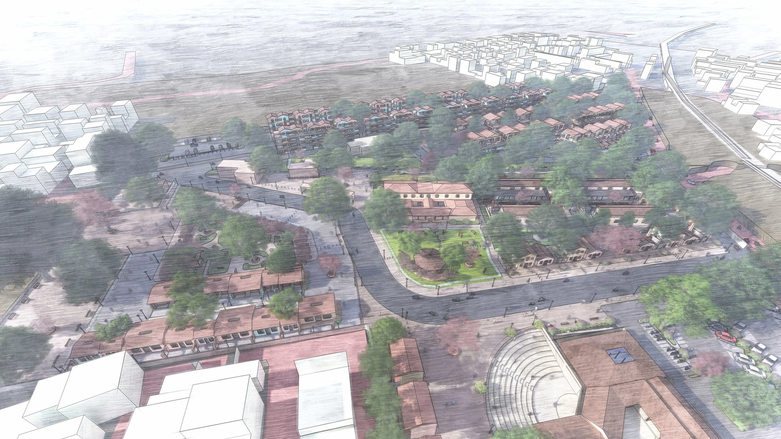 Aerial view of Pottery lane