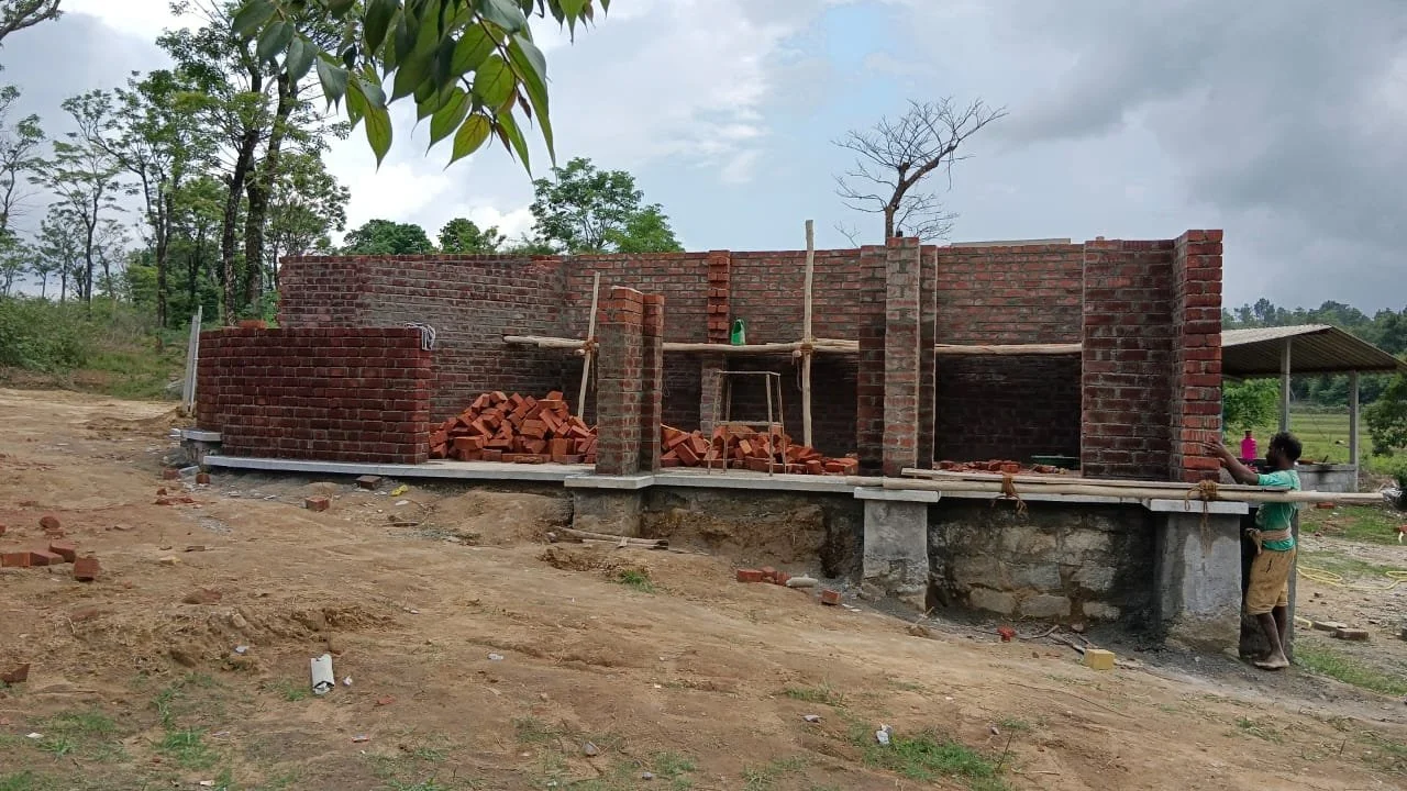 Wall laying (view from side)