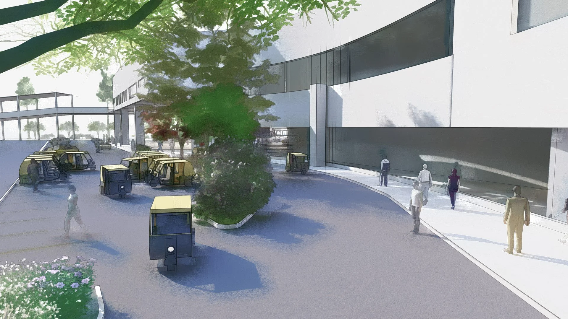 Autorickshaw pickup and drop off zone