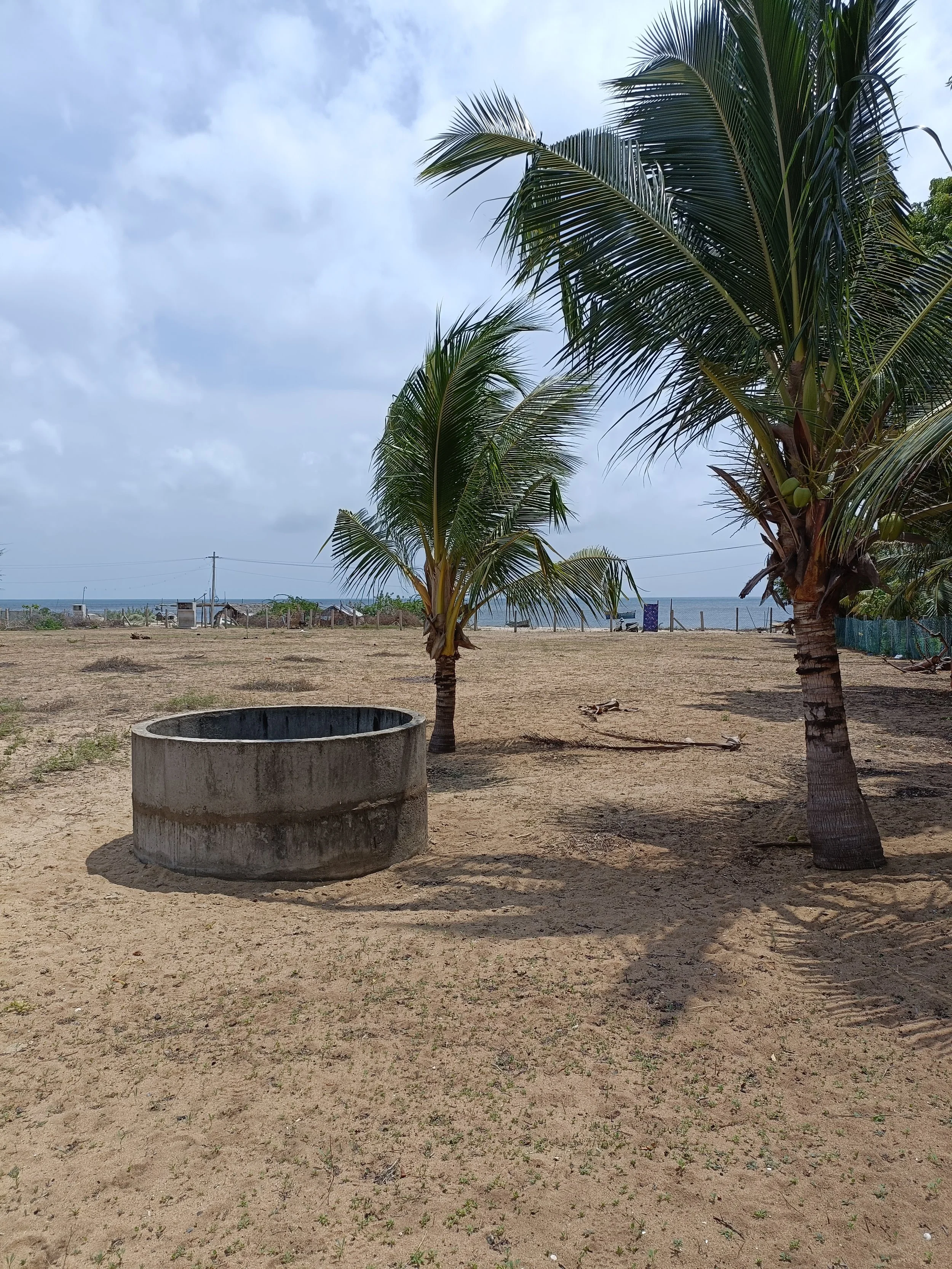 View of open well and northern edge of site