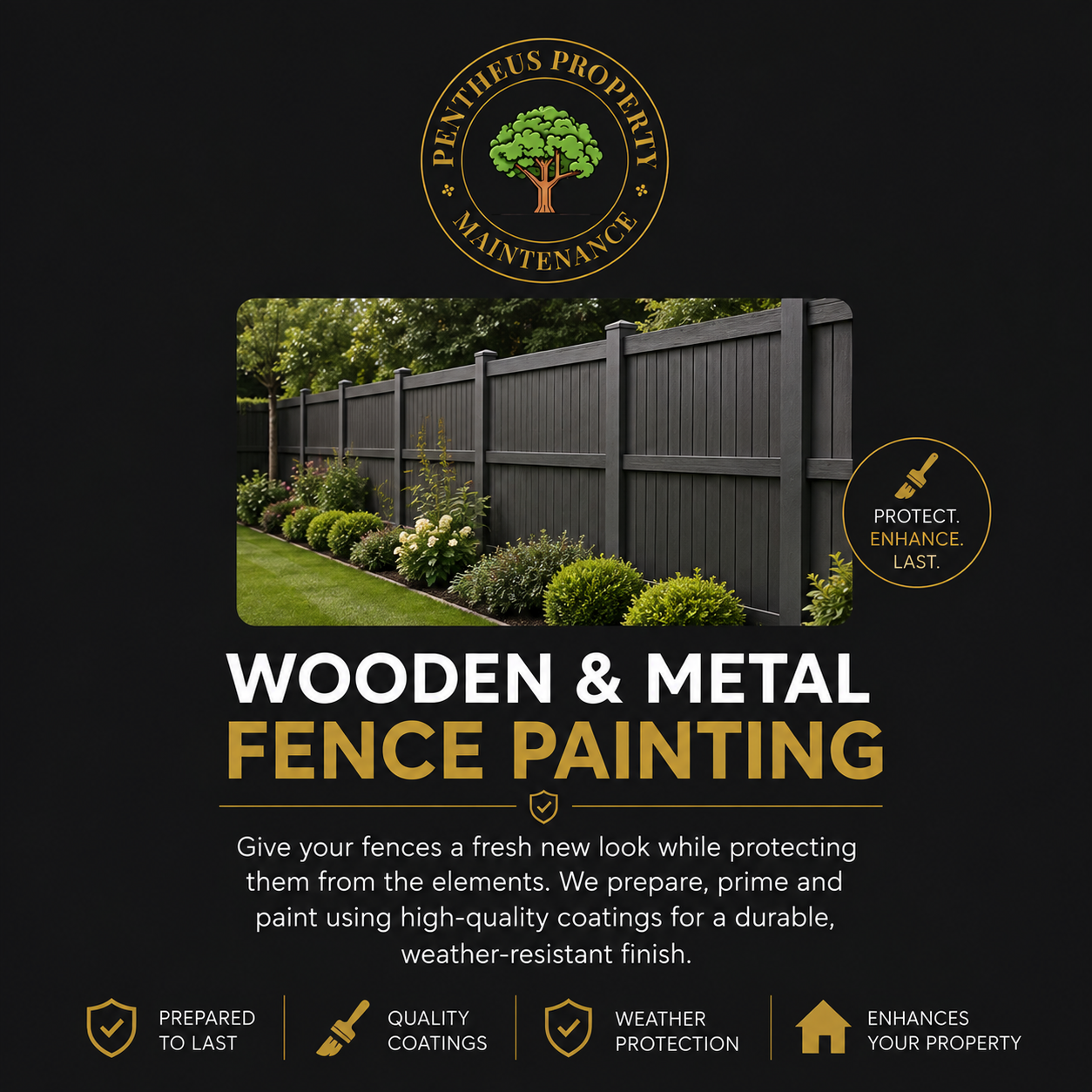 Wooden & Metal Fence Painting